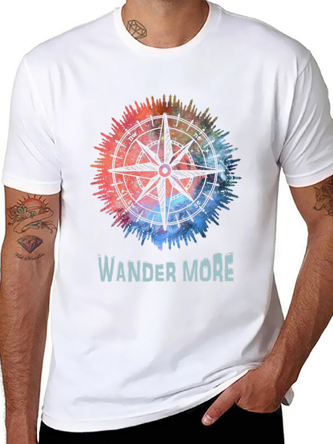 Wander More Compass Graphic Tee