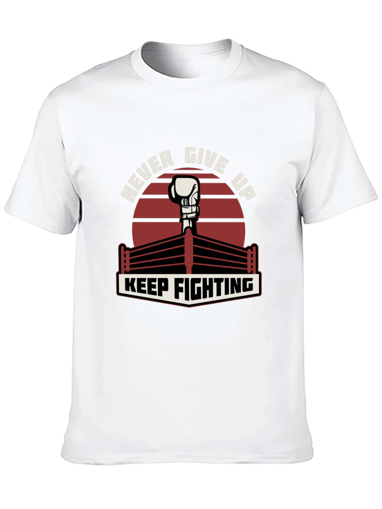 Never Give Up Boxing Glove Graphic T-Shirt