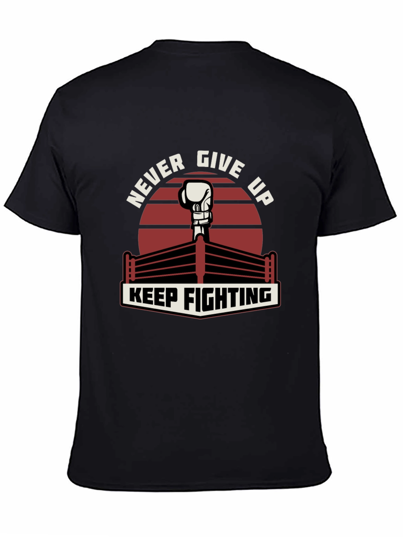 Never Give Up Boxing Glove Graphic T-Shirt