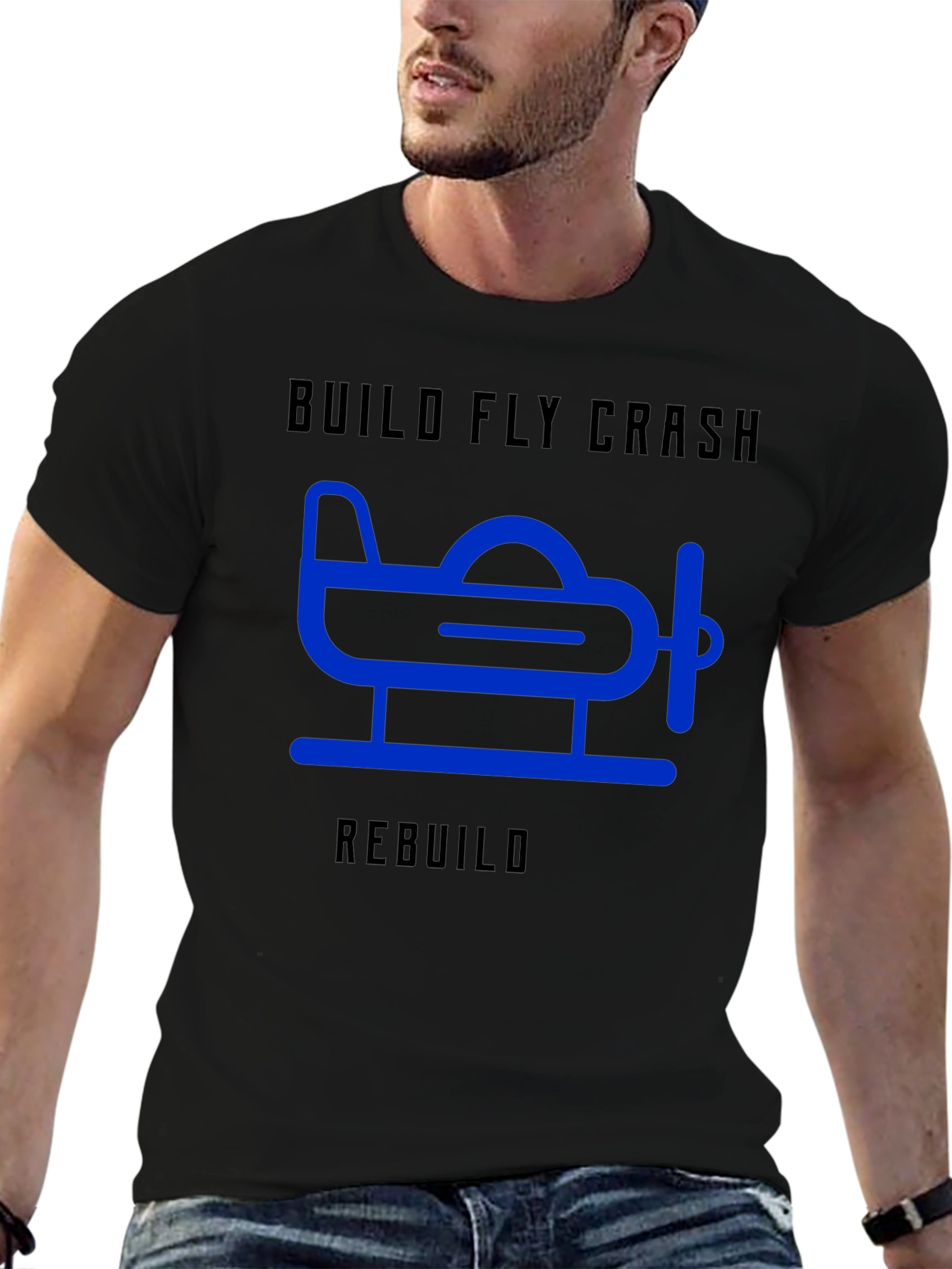 Build Fly Crash Rebuild T-Shirt - Aviation Tee