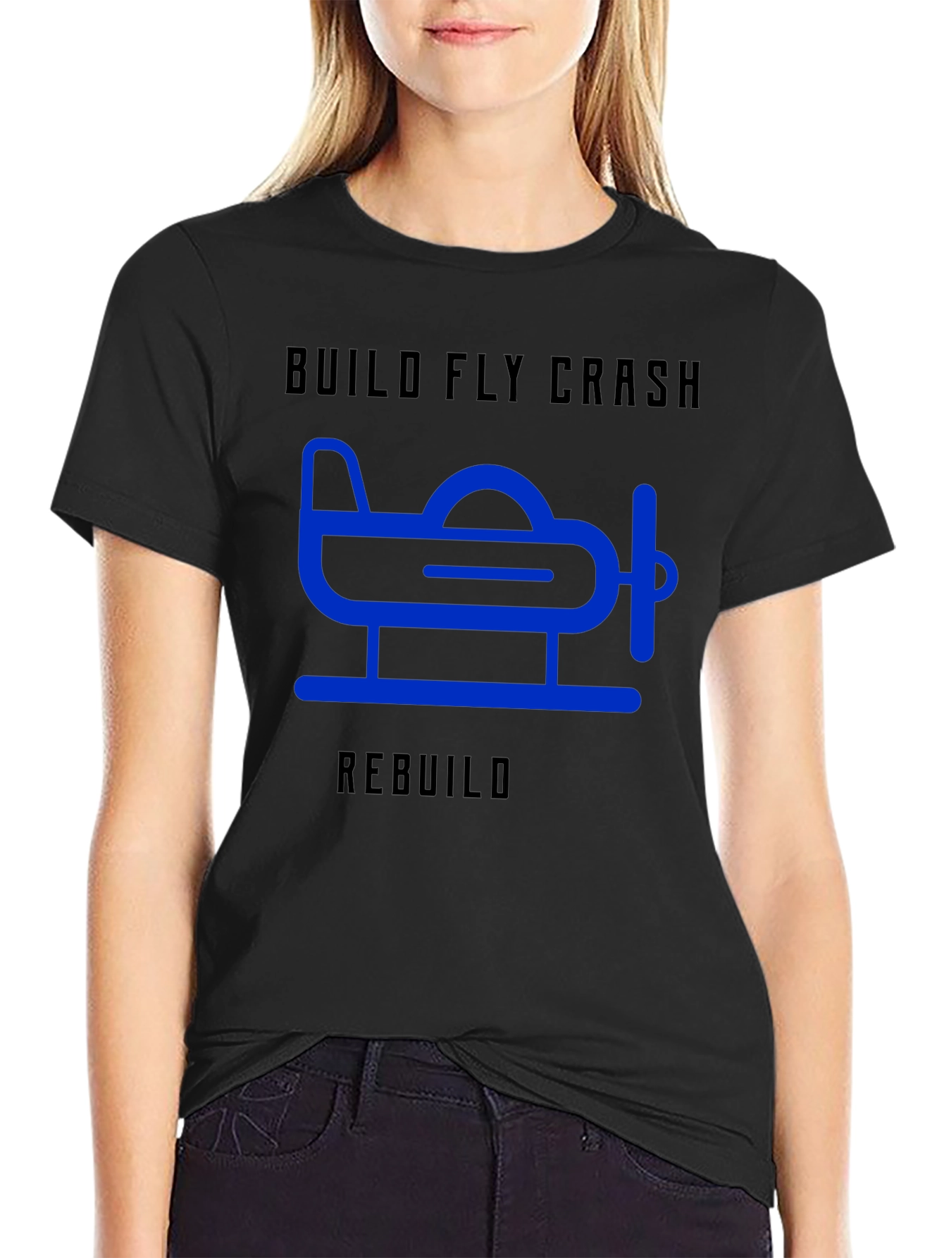 Build Fly Crash Rebuild T-Shirt - Aviation Tee