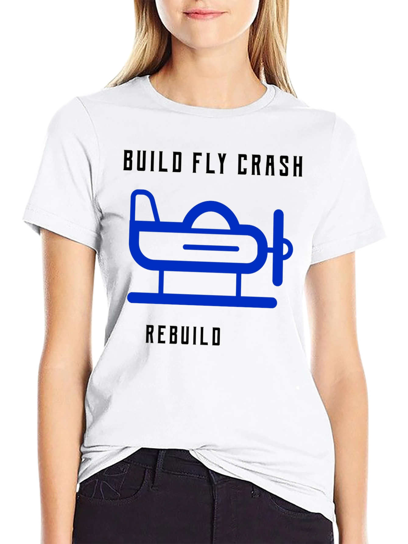 Build Fly Crash Rebuild T-Shirt - Aviation Tee