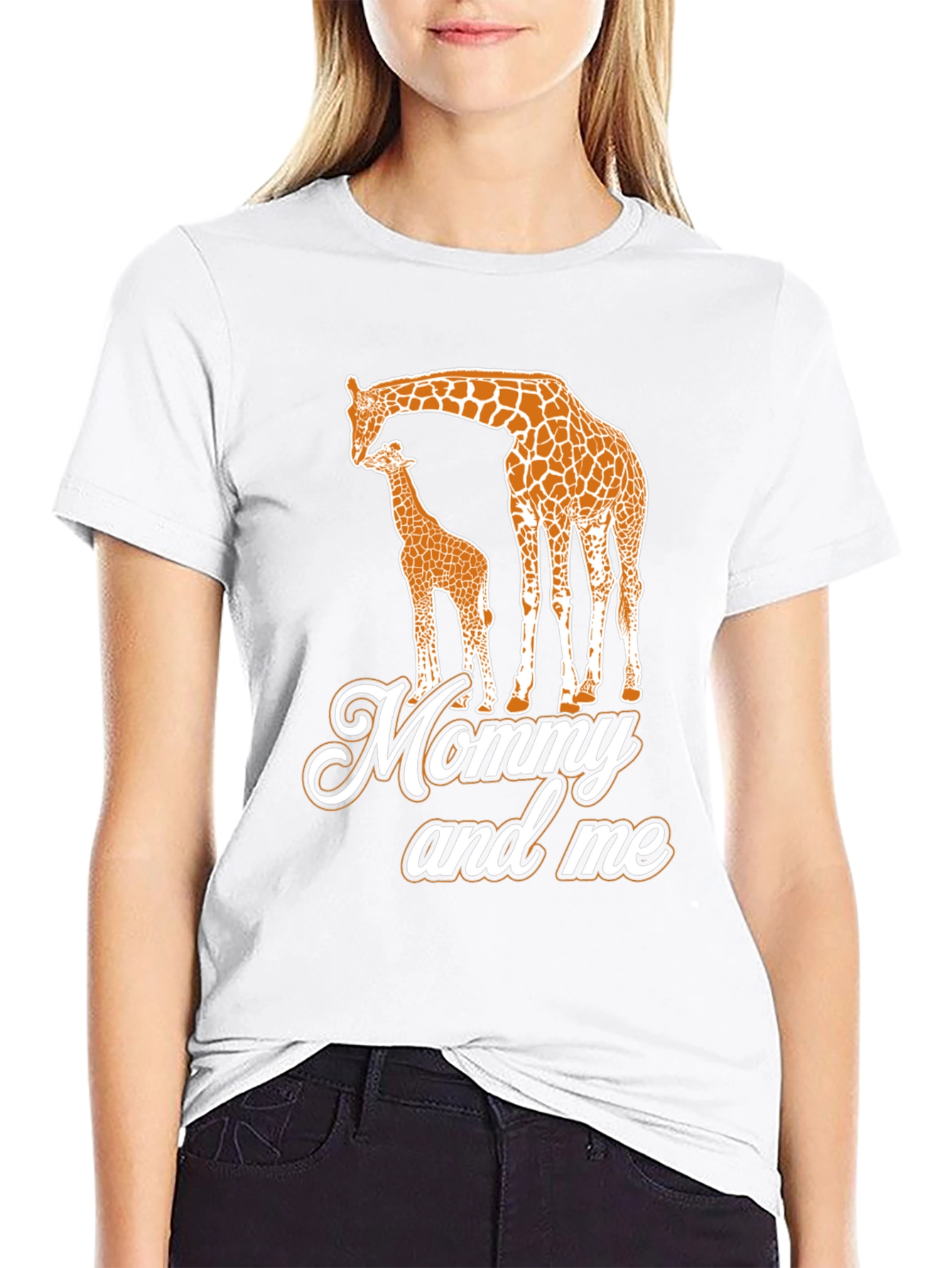 Mommy and Me Giraffe Black T-Shirt