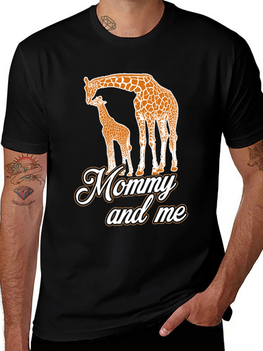 Mommy and Me Giraffe Black T-Shirt