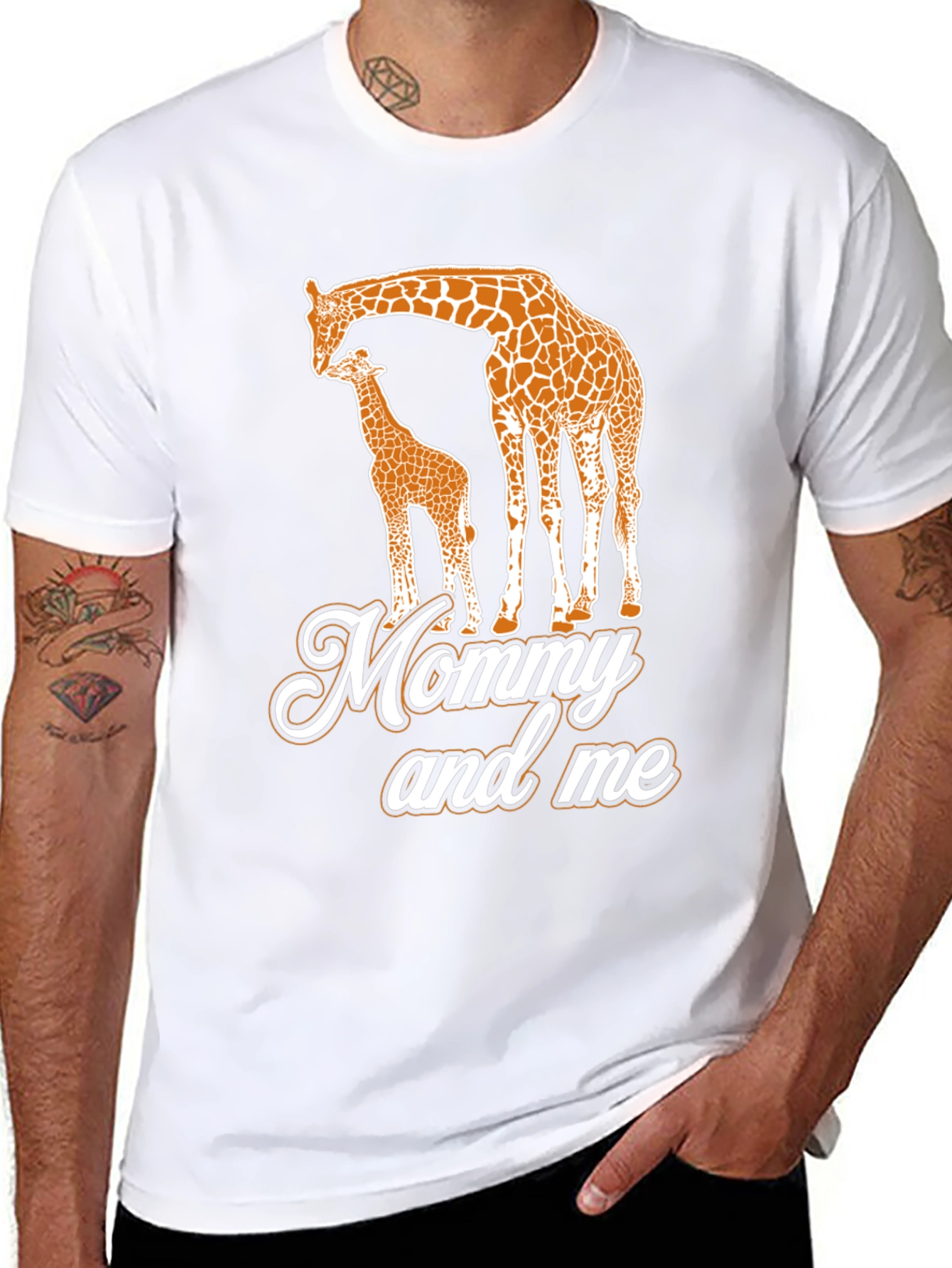 Mommy and Me Giraffe Black T-Shirt