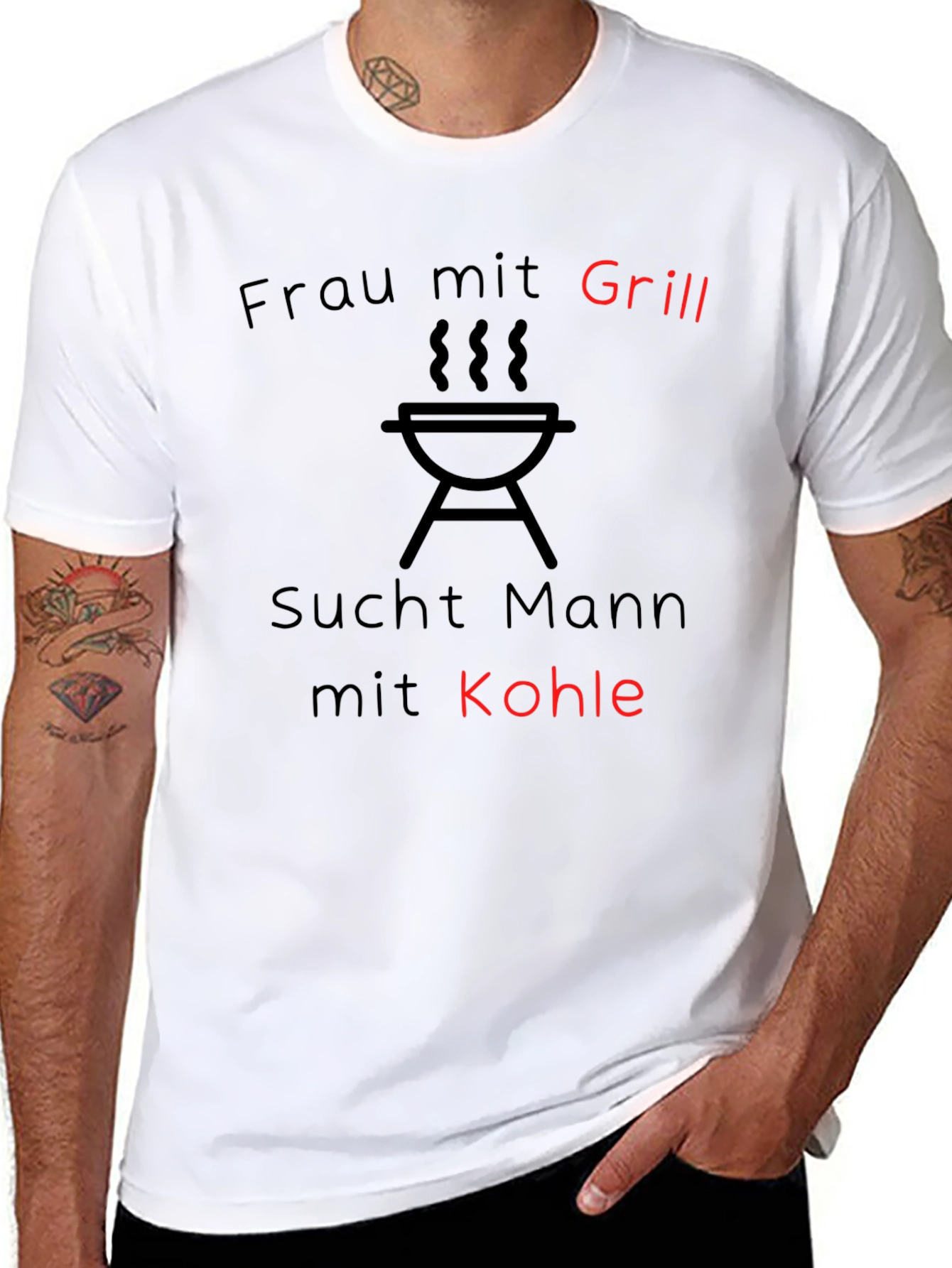 Frau Mit Grill - Mens Graphic T-Shirt