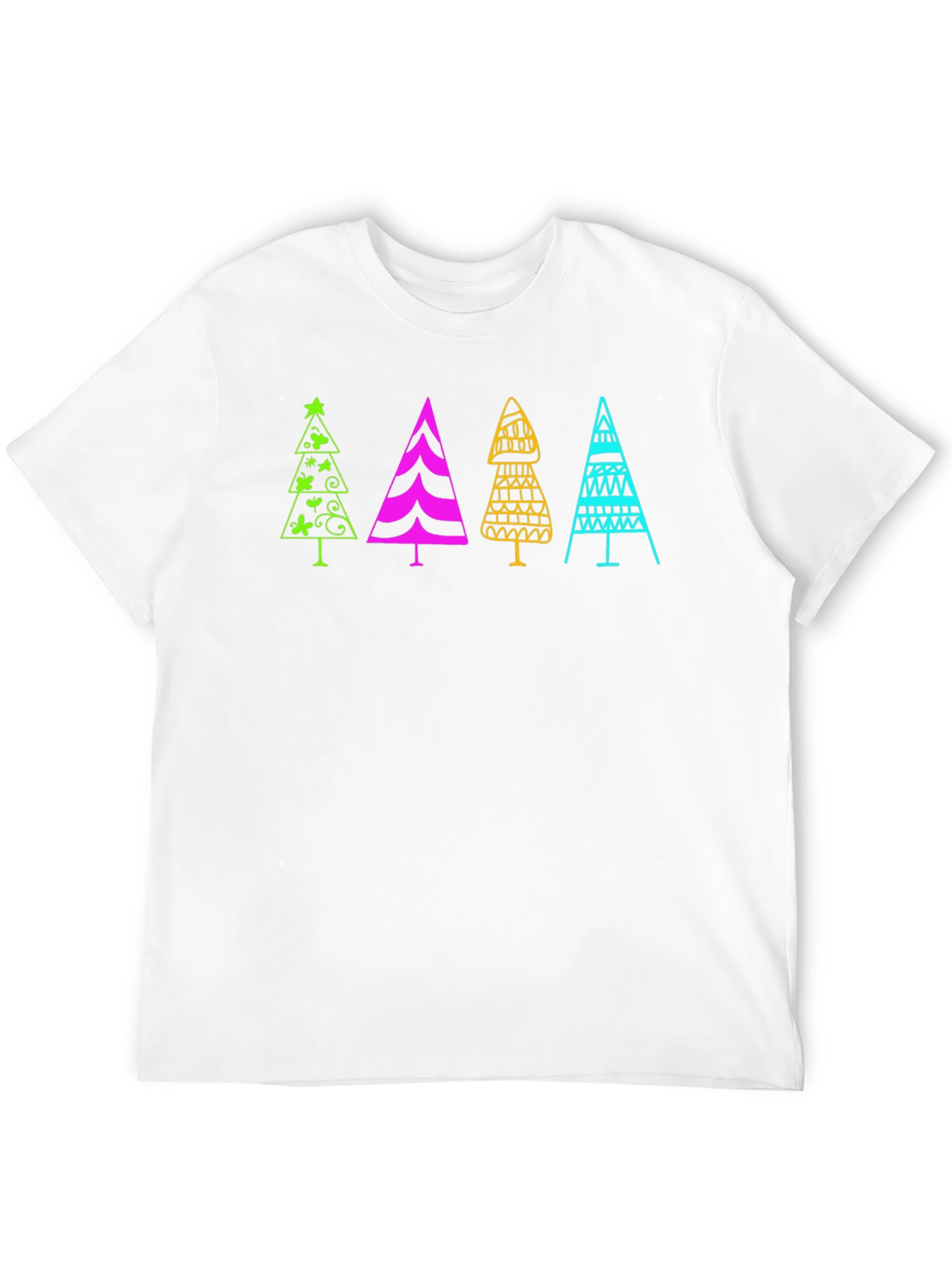 Fun Christmas Trees Black T-Shirt