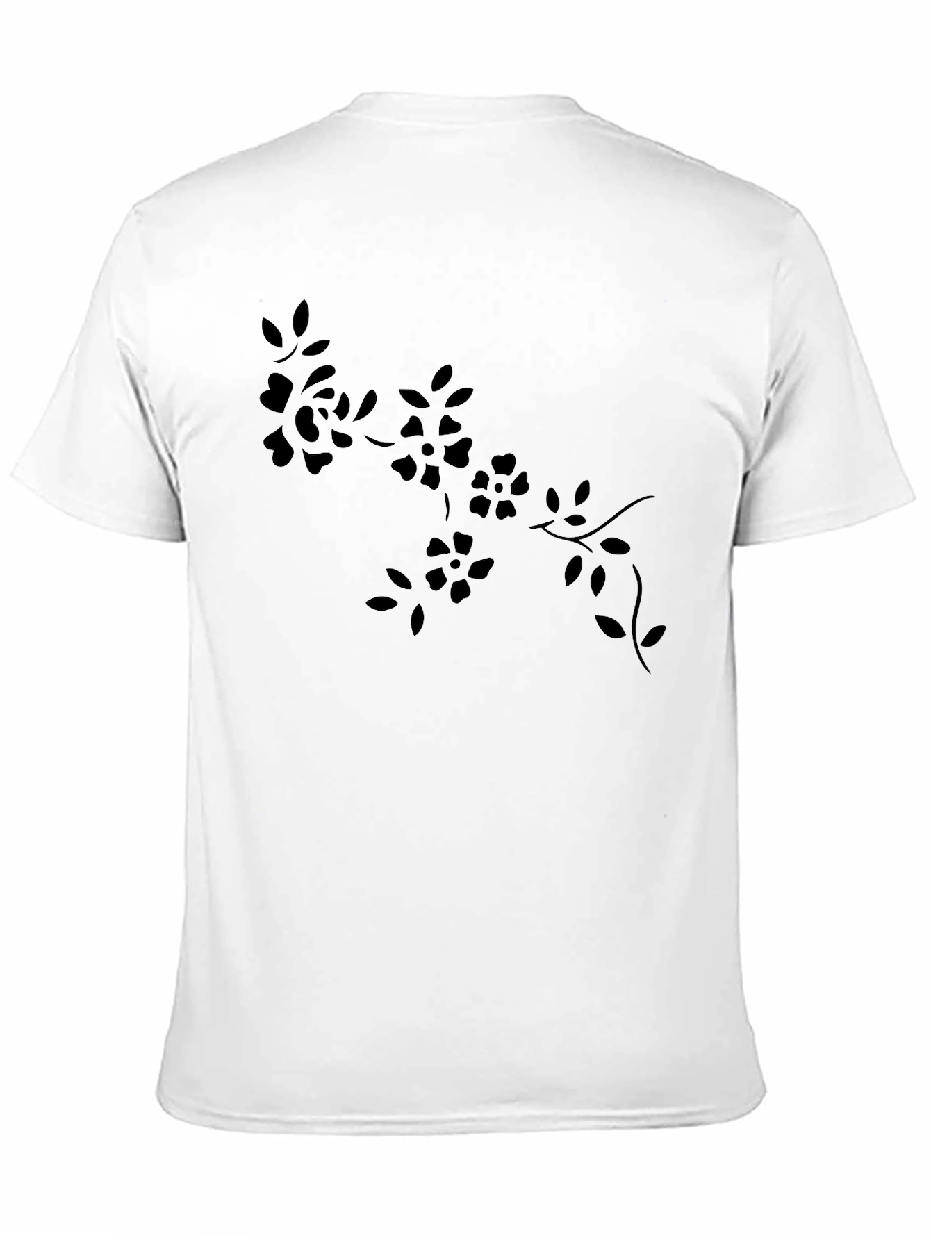 Black Floral Print Tee - Casual Style