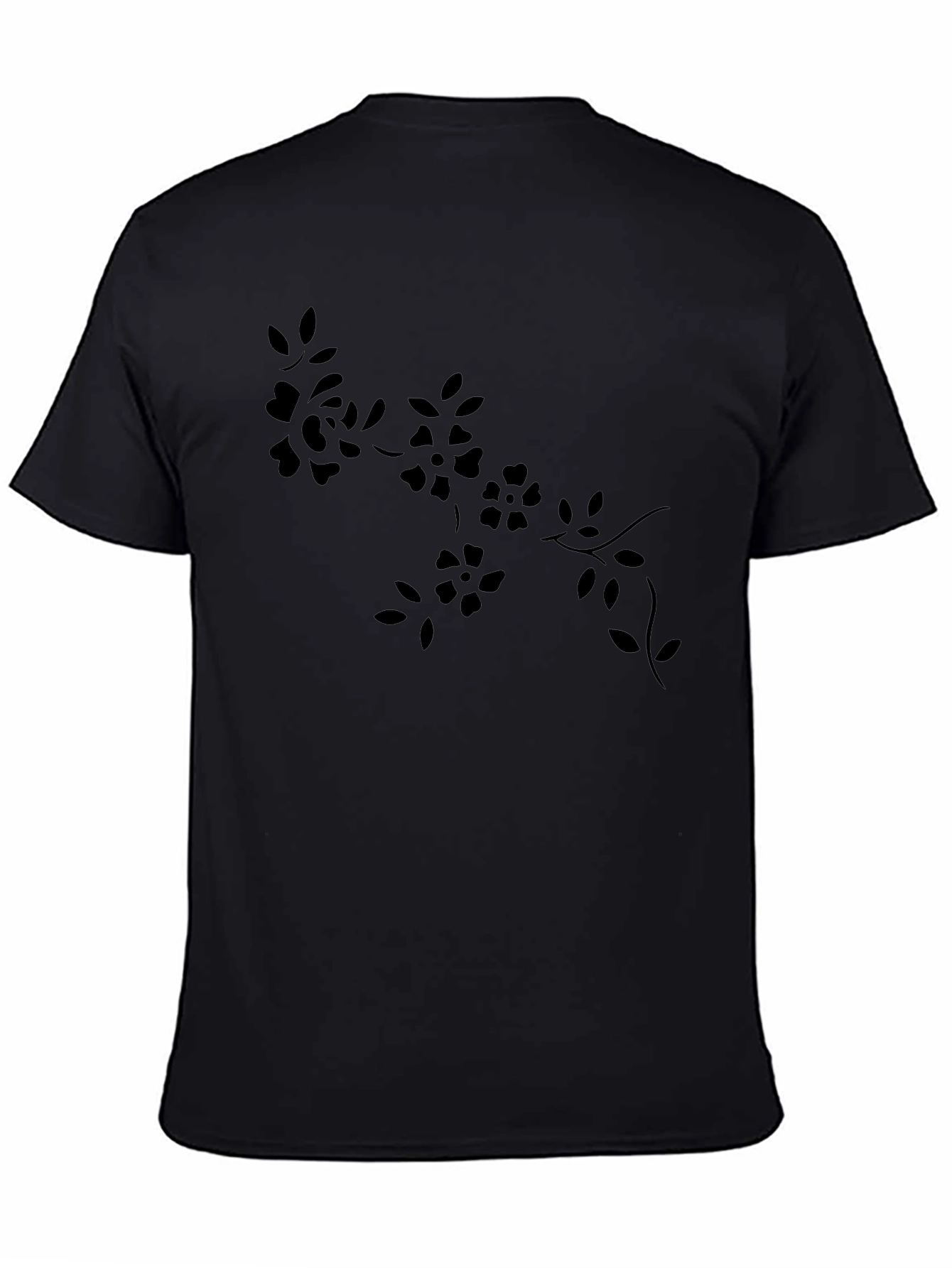 Black Floral Print Tee - Casual Style