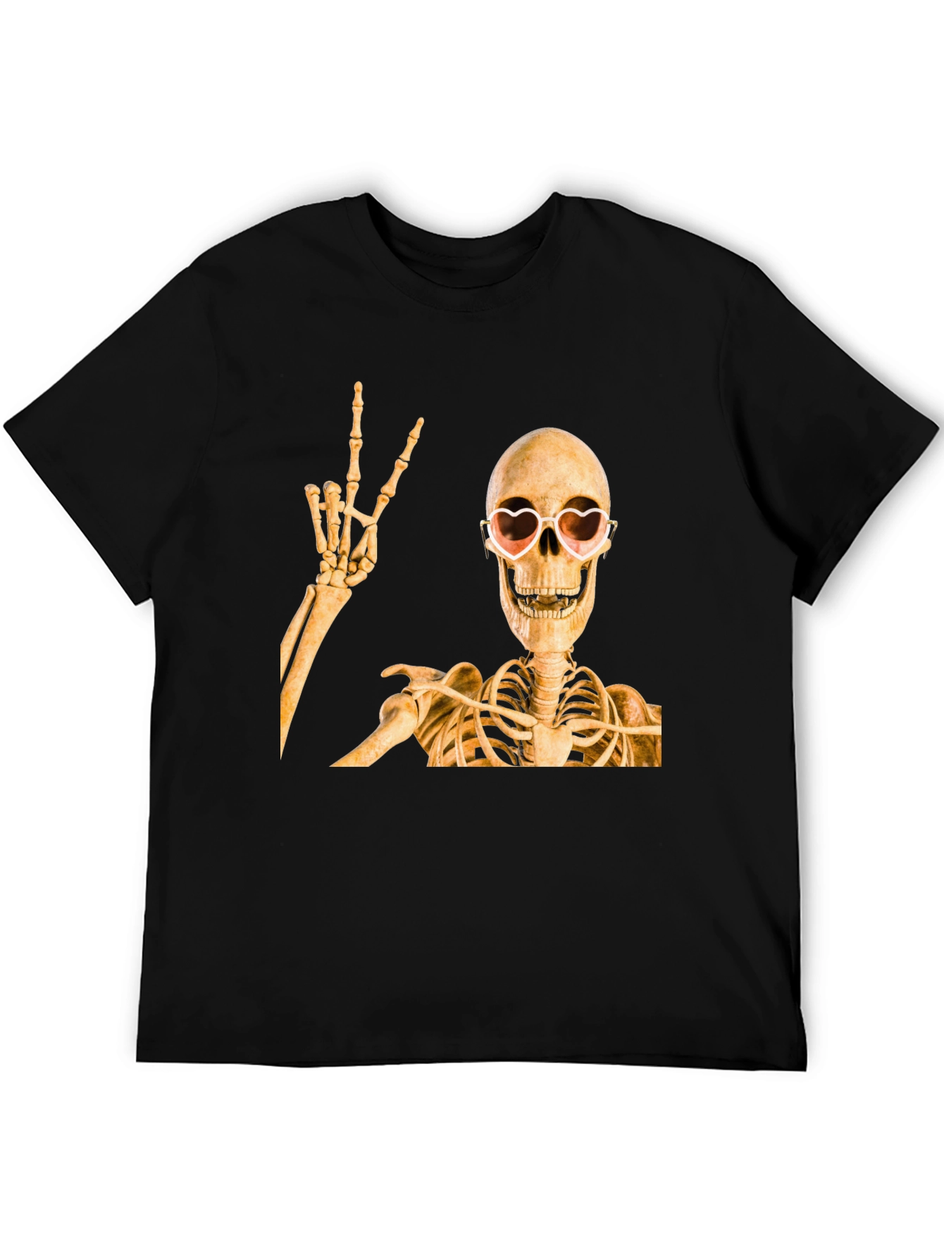 Skeleton with Heart Glasses T-Shirt