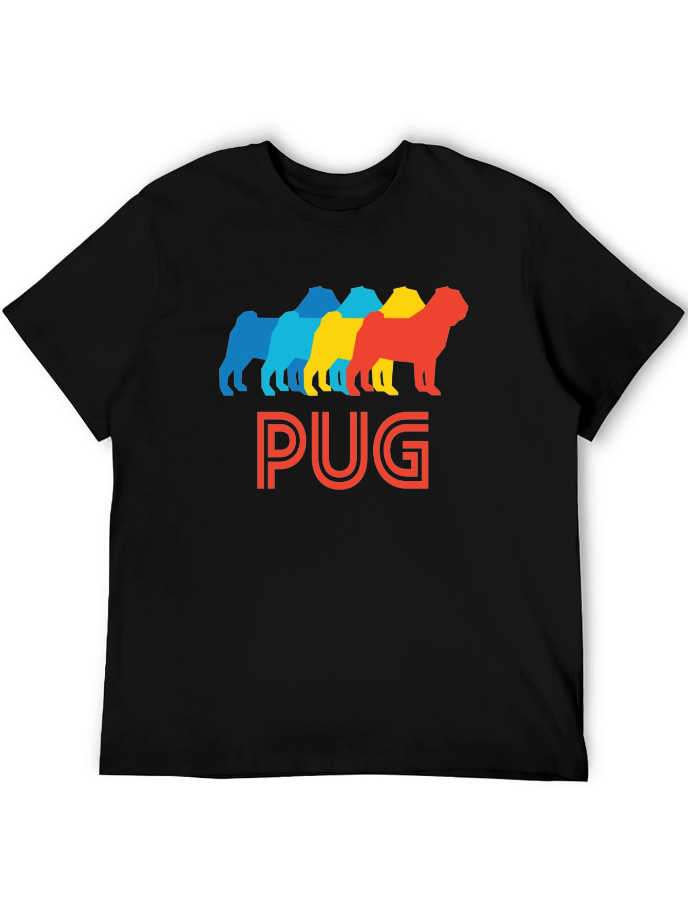 Retro Pug Silhouette Graphic T-Shirt