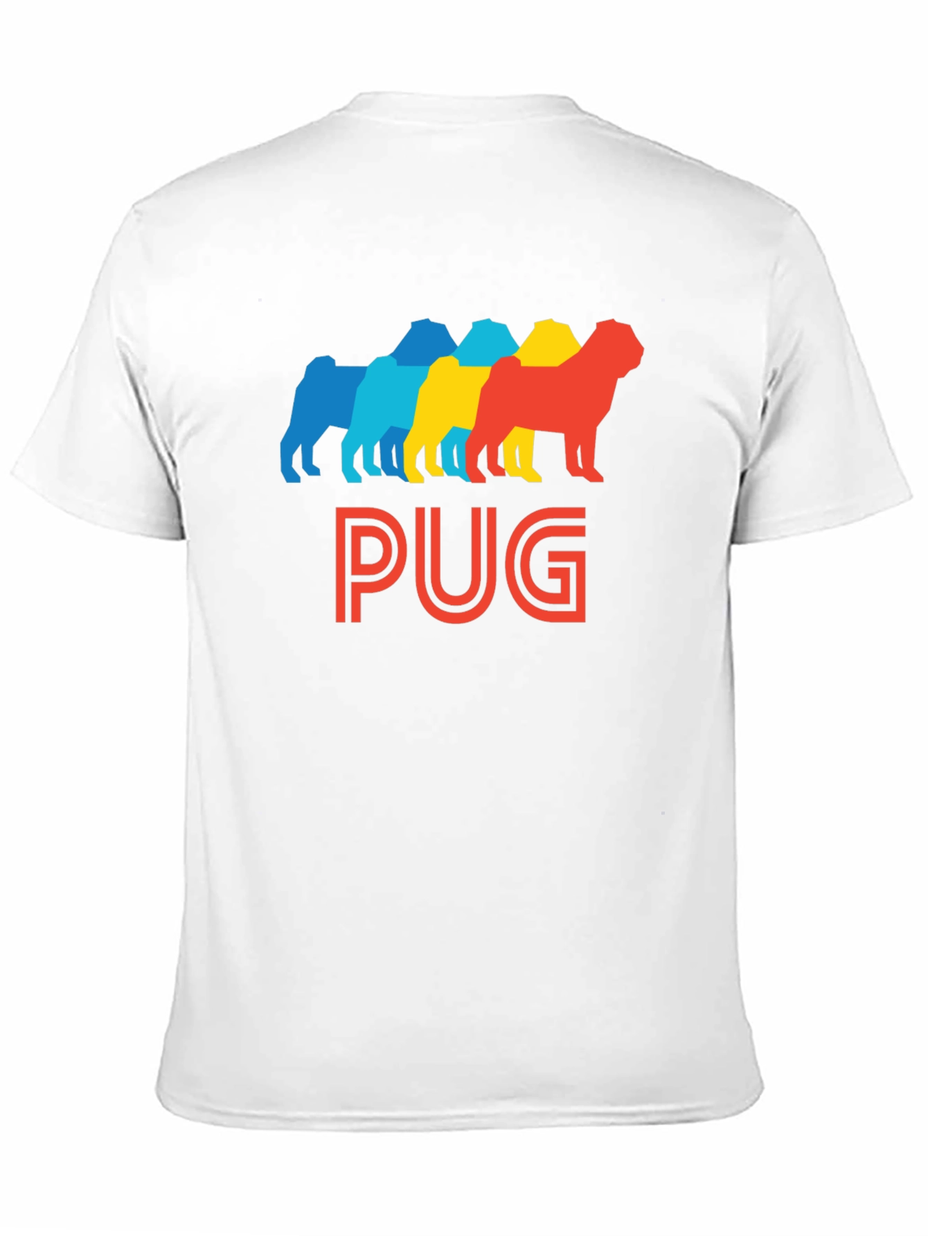 Retro Pug Silhouette Graphic T-Shirt