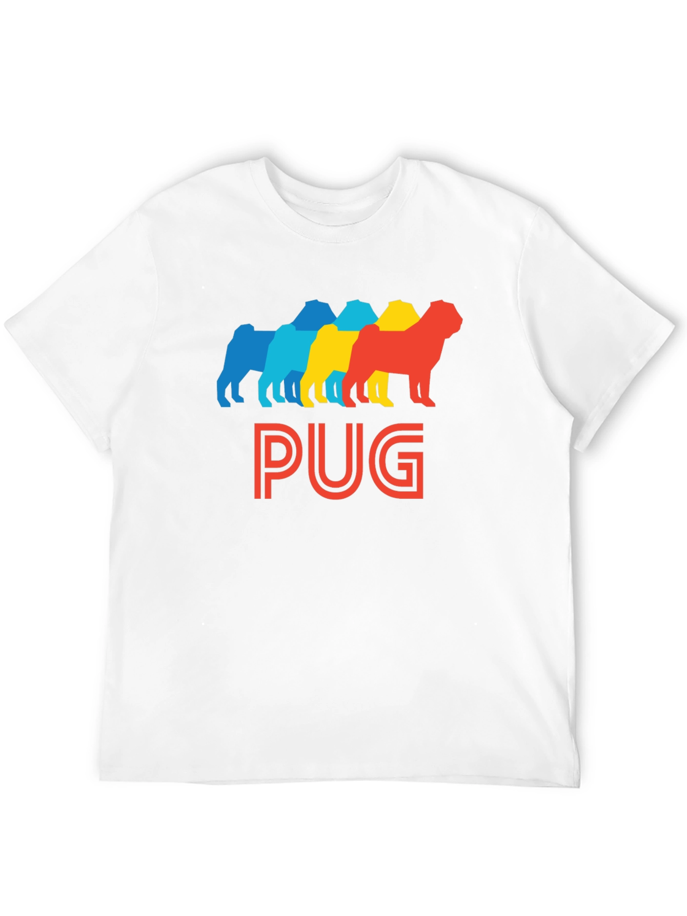Retro Pug Silhouette Graphic T-Shirt