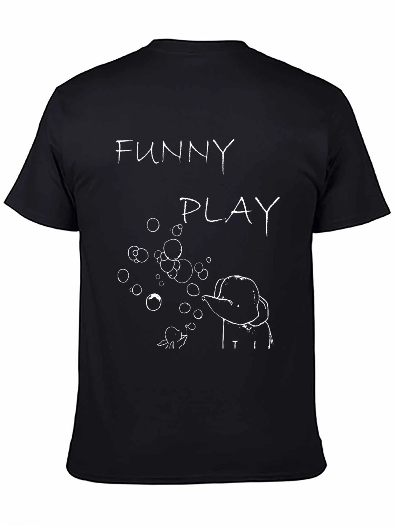 Funny Play Graphic T-Shirt - Black Cotton Tee