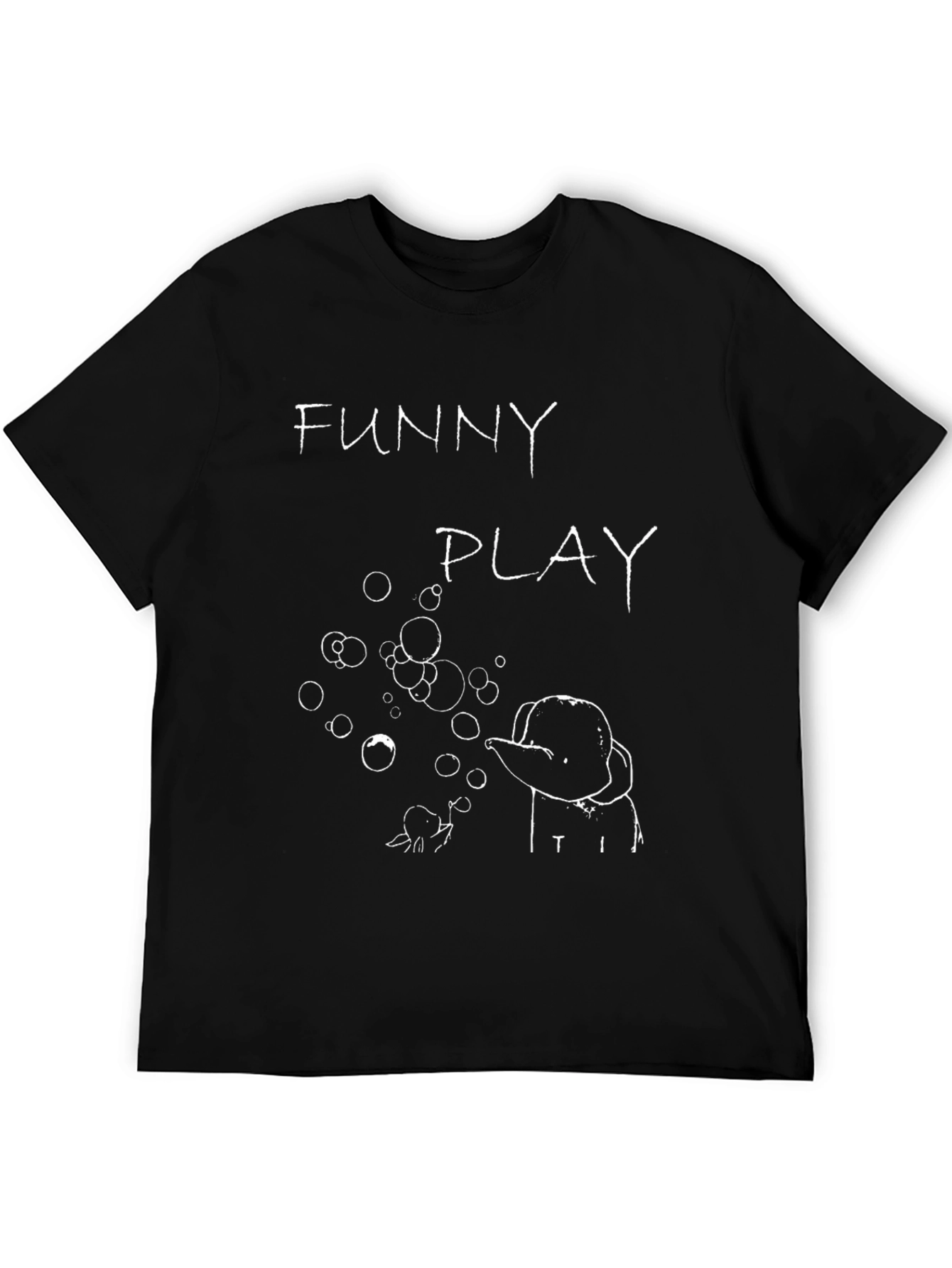 Funny Play Graphic T-Shirt - Black Cotton Tee