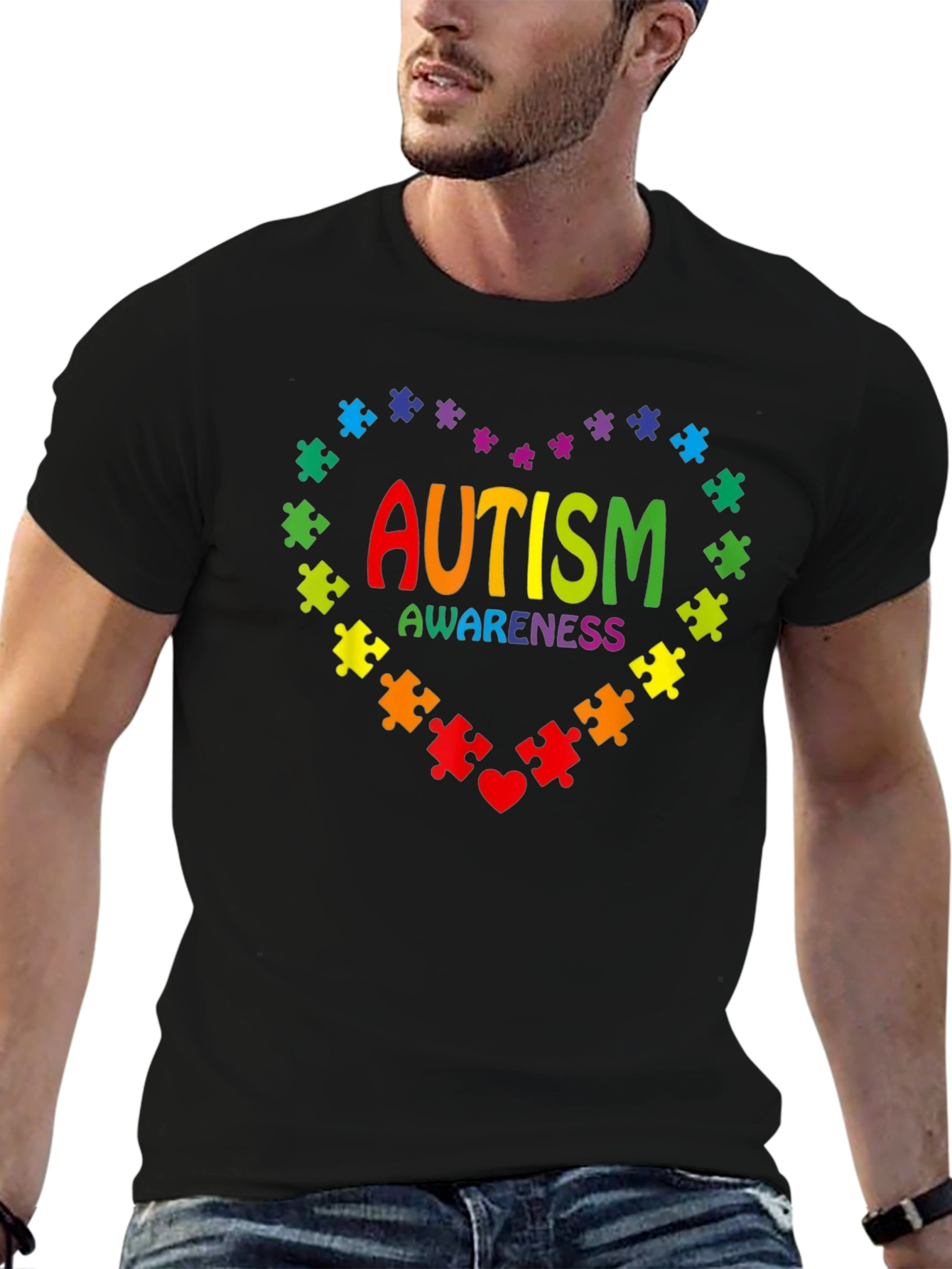 Autism Awareness Puzzle Heart Graphic Tee