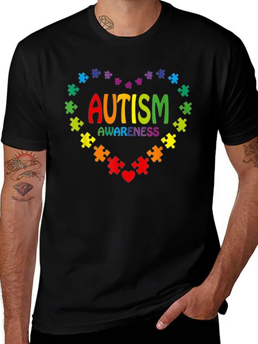 Autism Awareness Puzzle Heart Graphic Tee