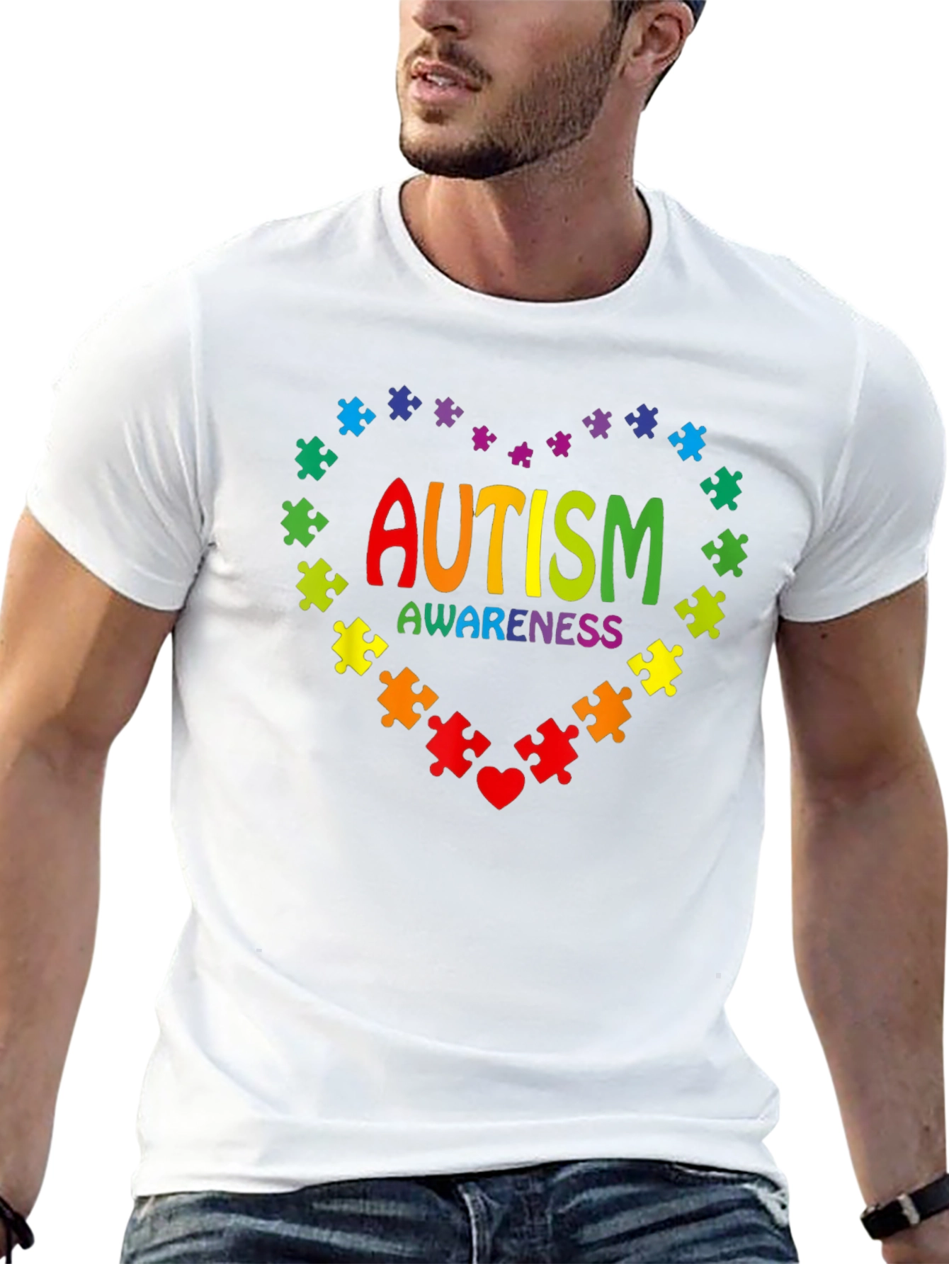 Autism Awareness Puzzle Heart Graphic Tee