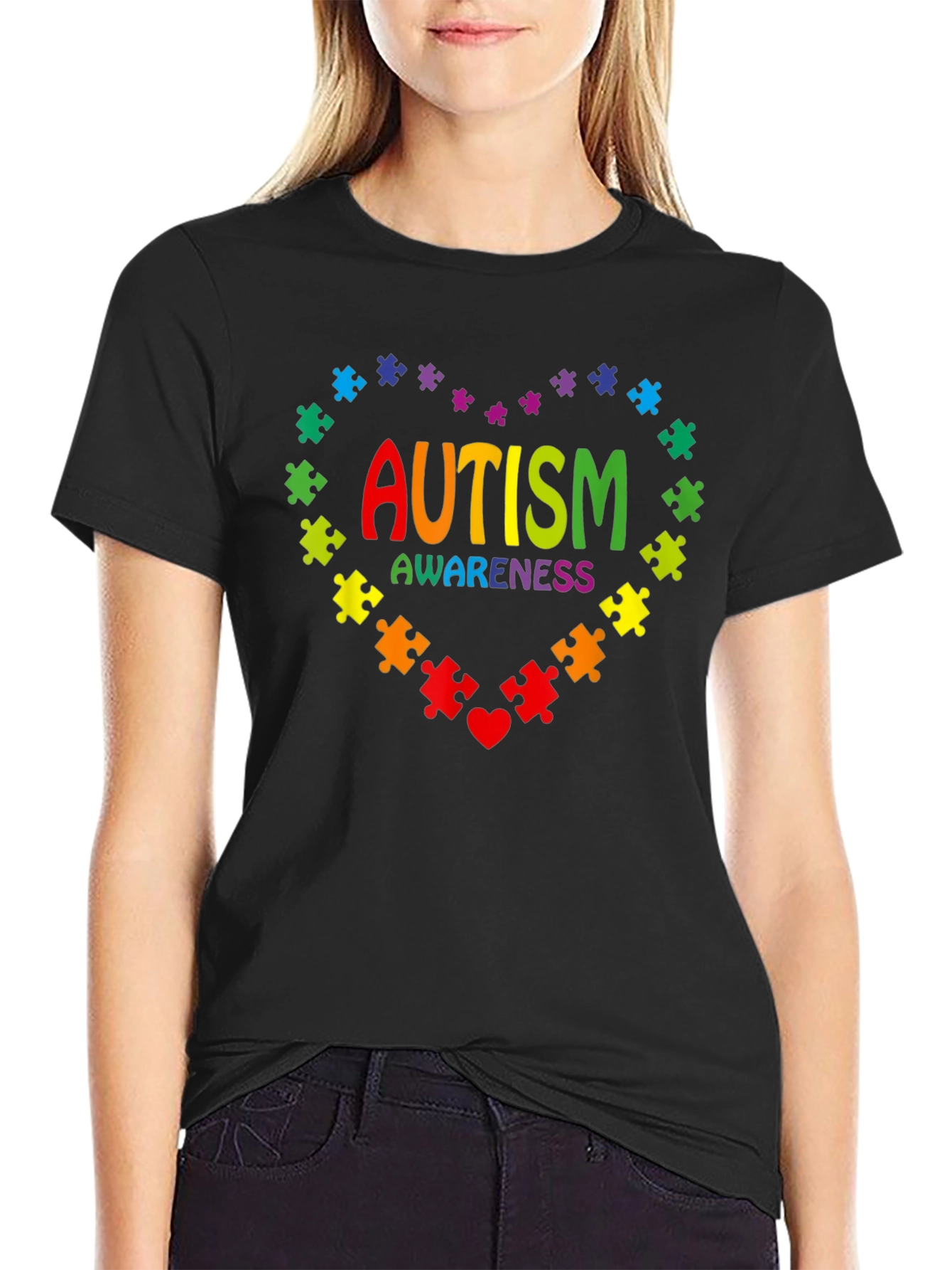 Autism Awareness Puzzle Heart Graphic Tee
