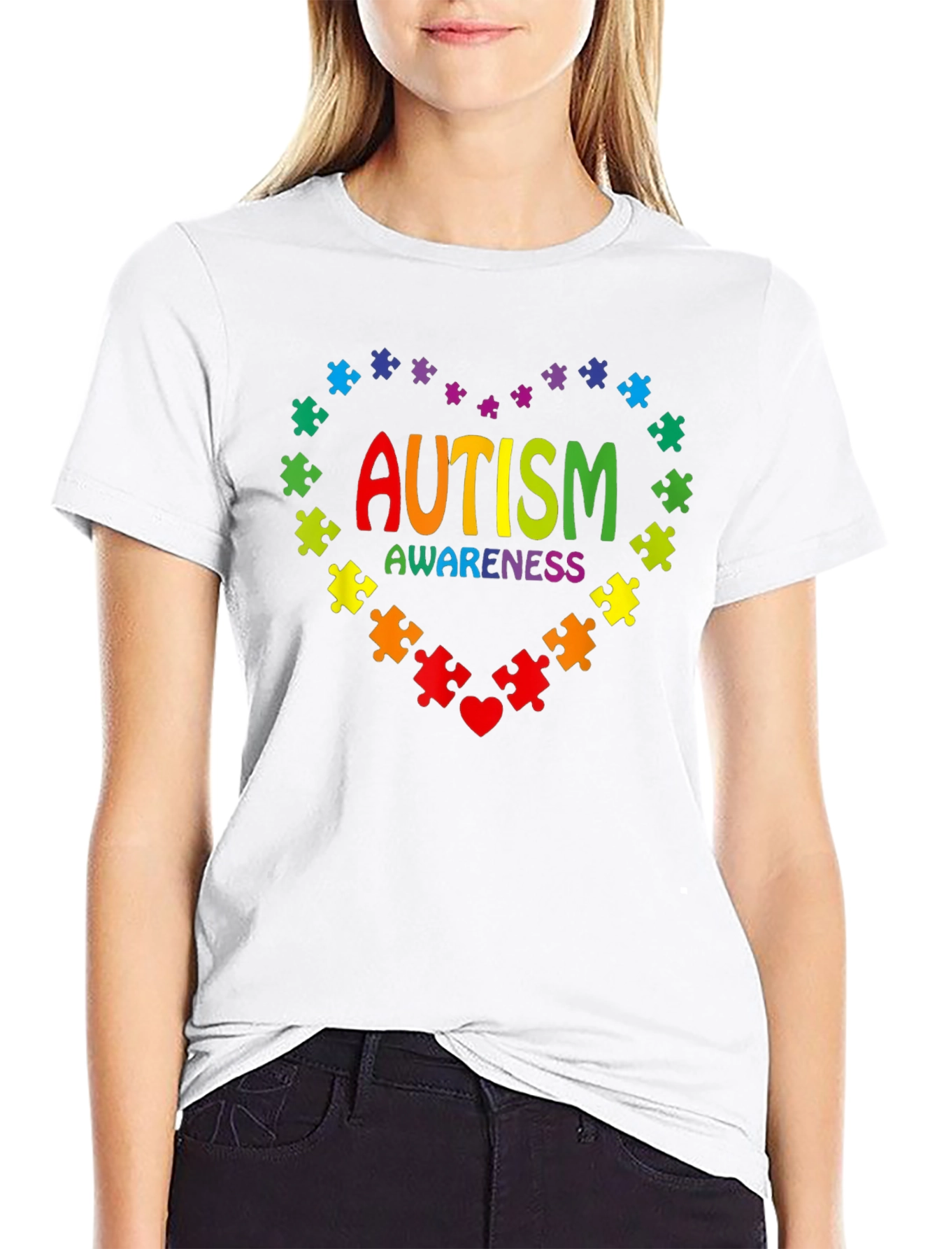 Autism Awareness Puzzle Heart Graphic Tee