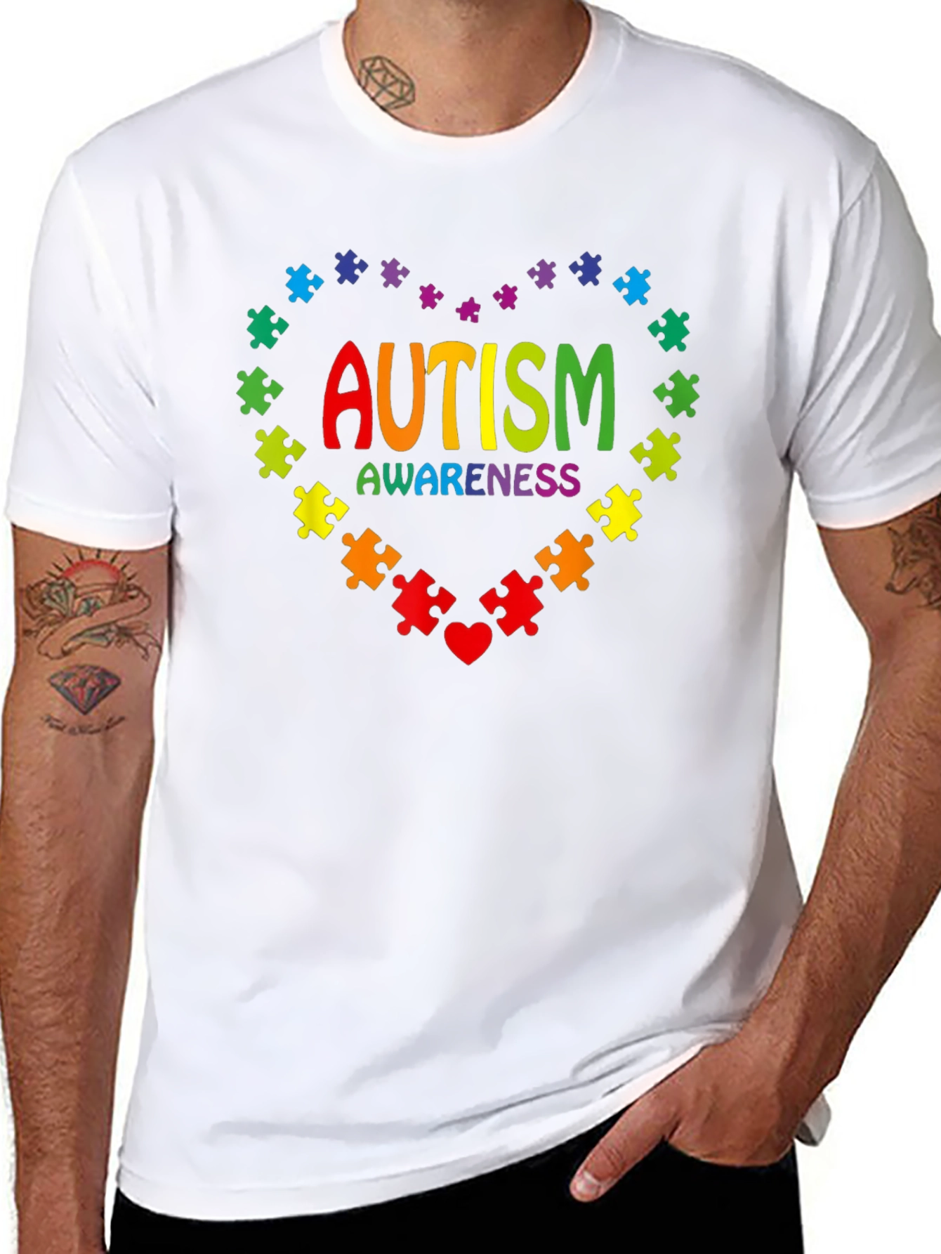 Autism Awareness Puzzle Heart Graphic Tee