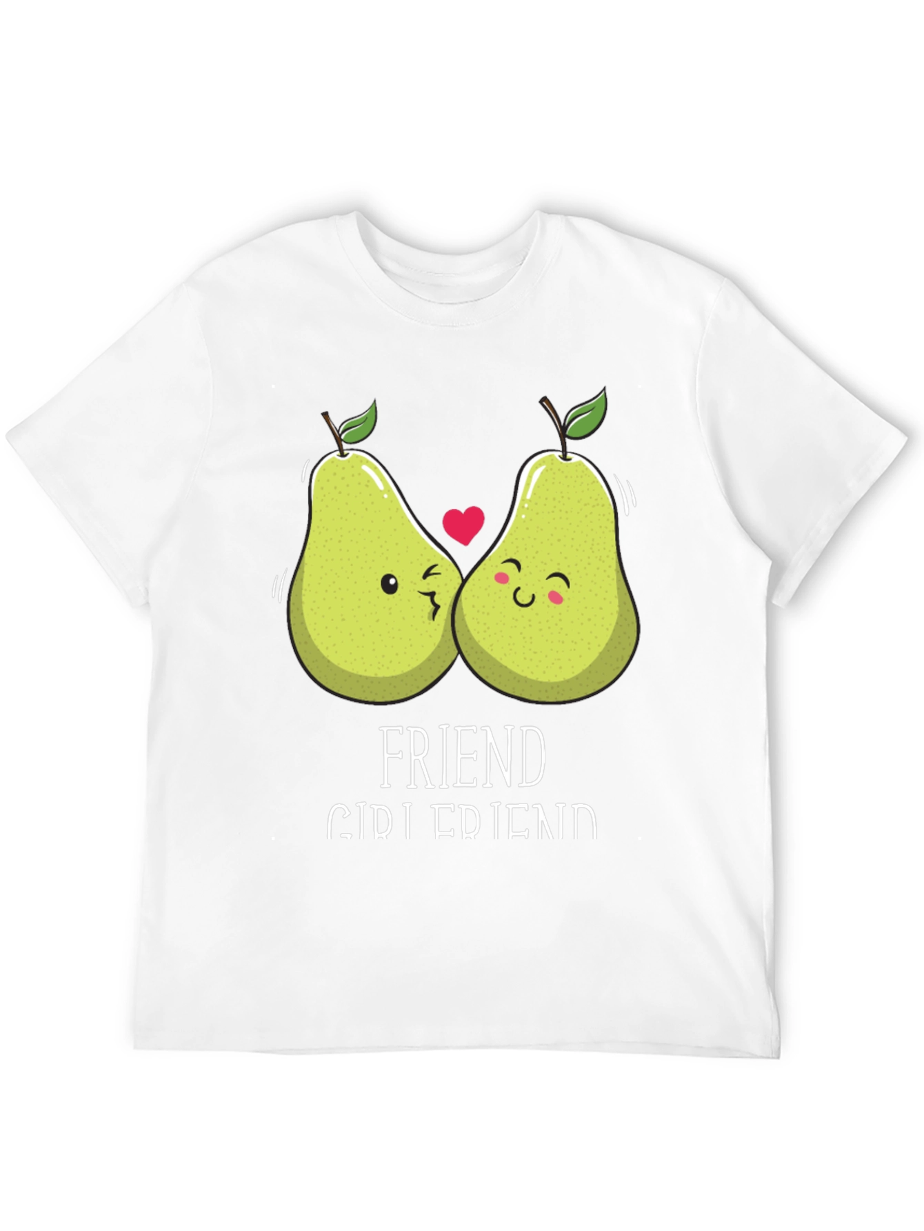 Friend Girlfriend Pear Matching Couple Black T-Shirt