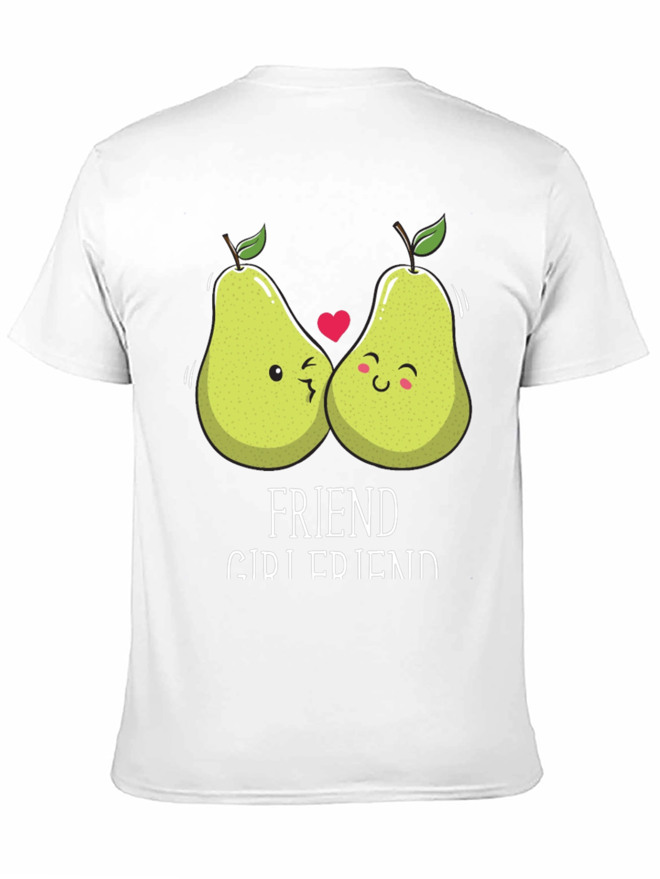 Friend Girlfriend Pear Matching Couple Black T-Shirt