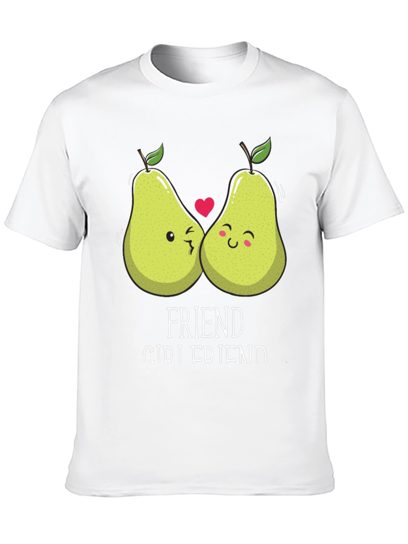 Friend Girlfriend Pear Matching Couple Black T-Shirt