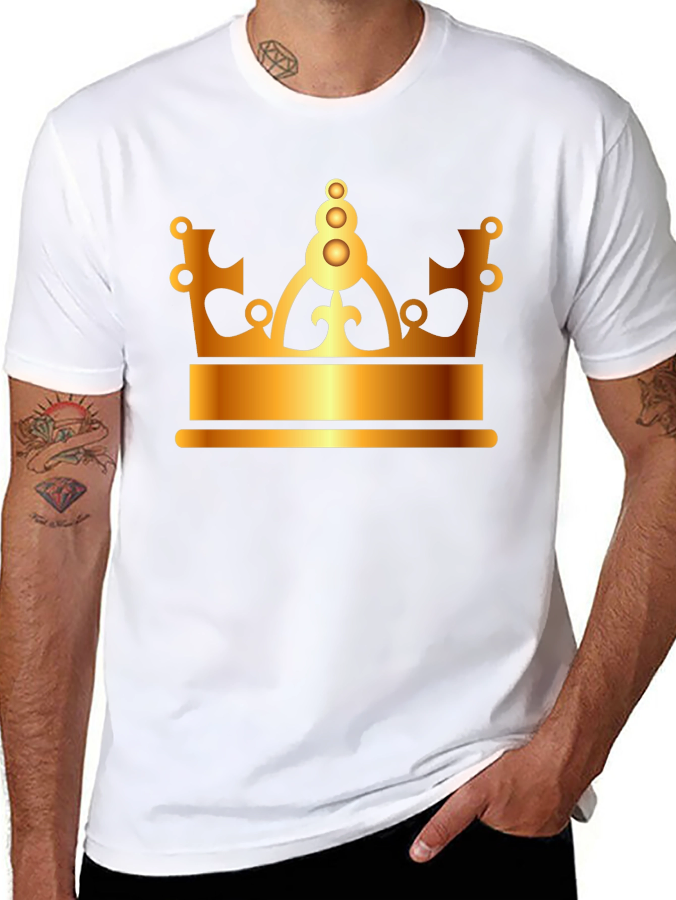 Golden Crown Graphic Black T-Shirt