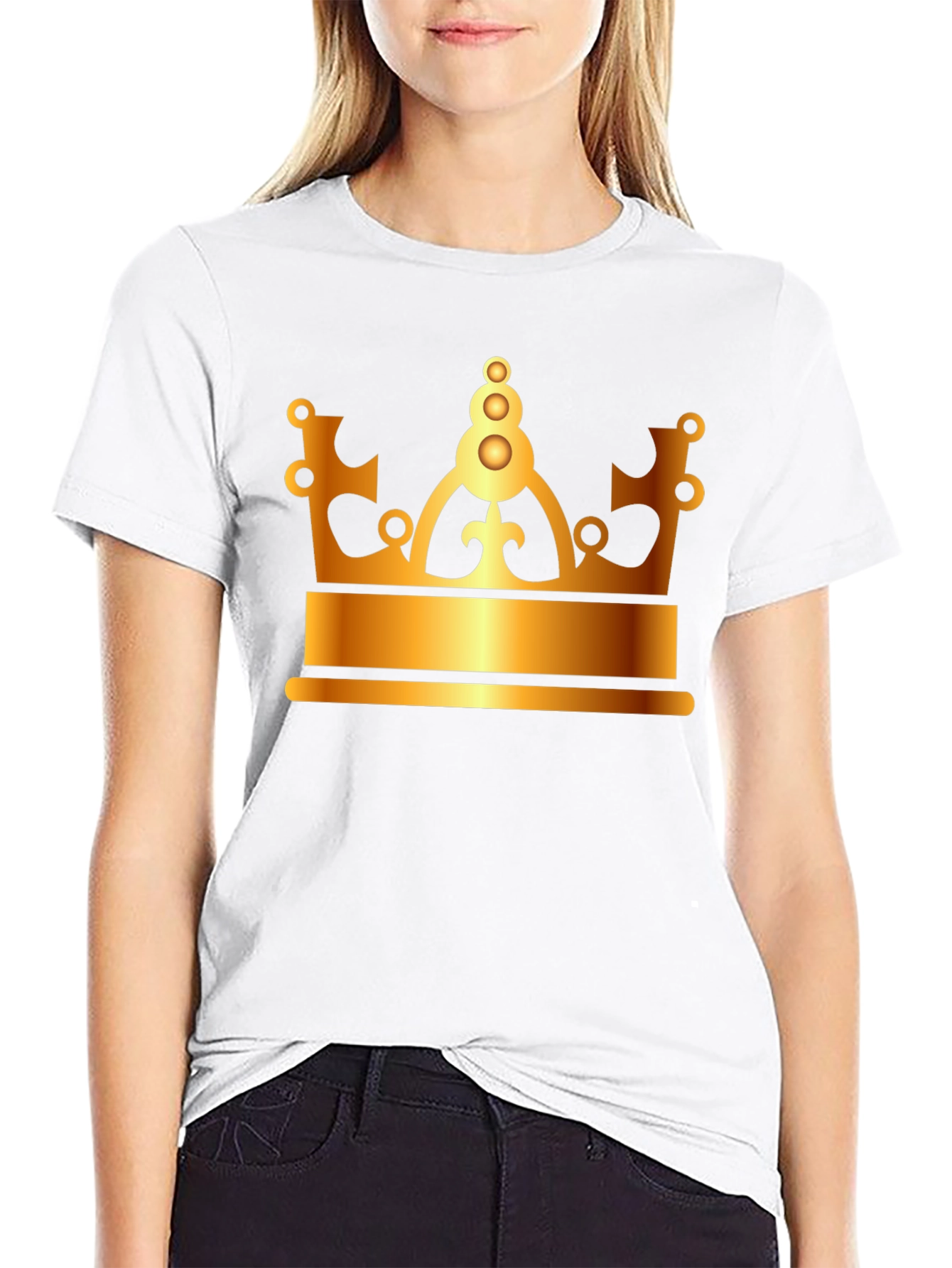 Golden Crown Graphic Black T-Shirt