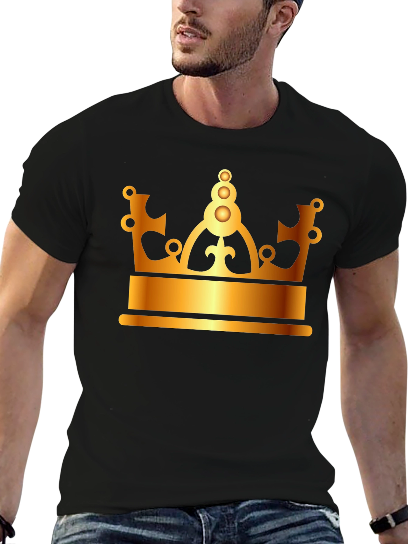 Golden Crown Graphic Black T-Shirt