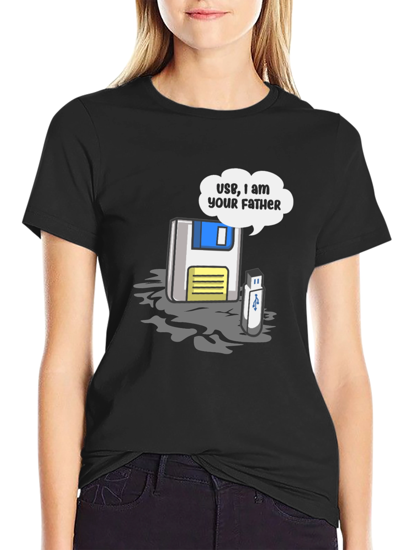 Geeky Fathers Day Floppy Disk & USB T-Shirt