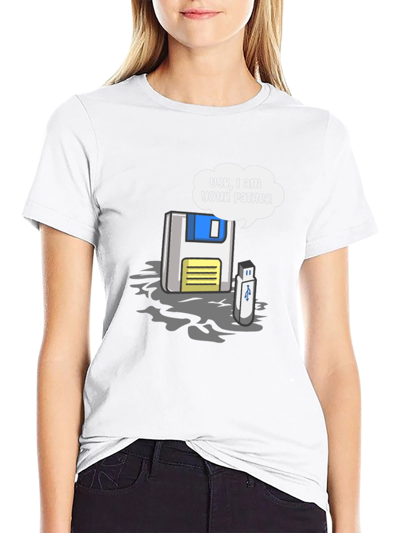Geeky Fathers Day Floppy Disk & USB T-Shirt