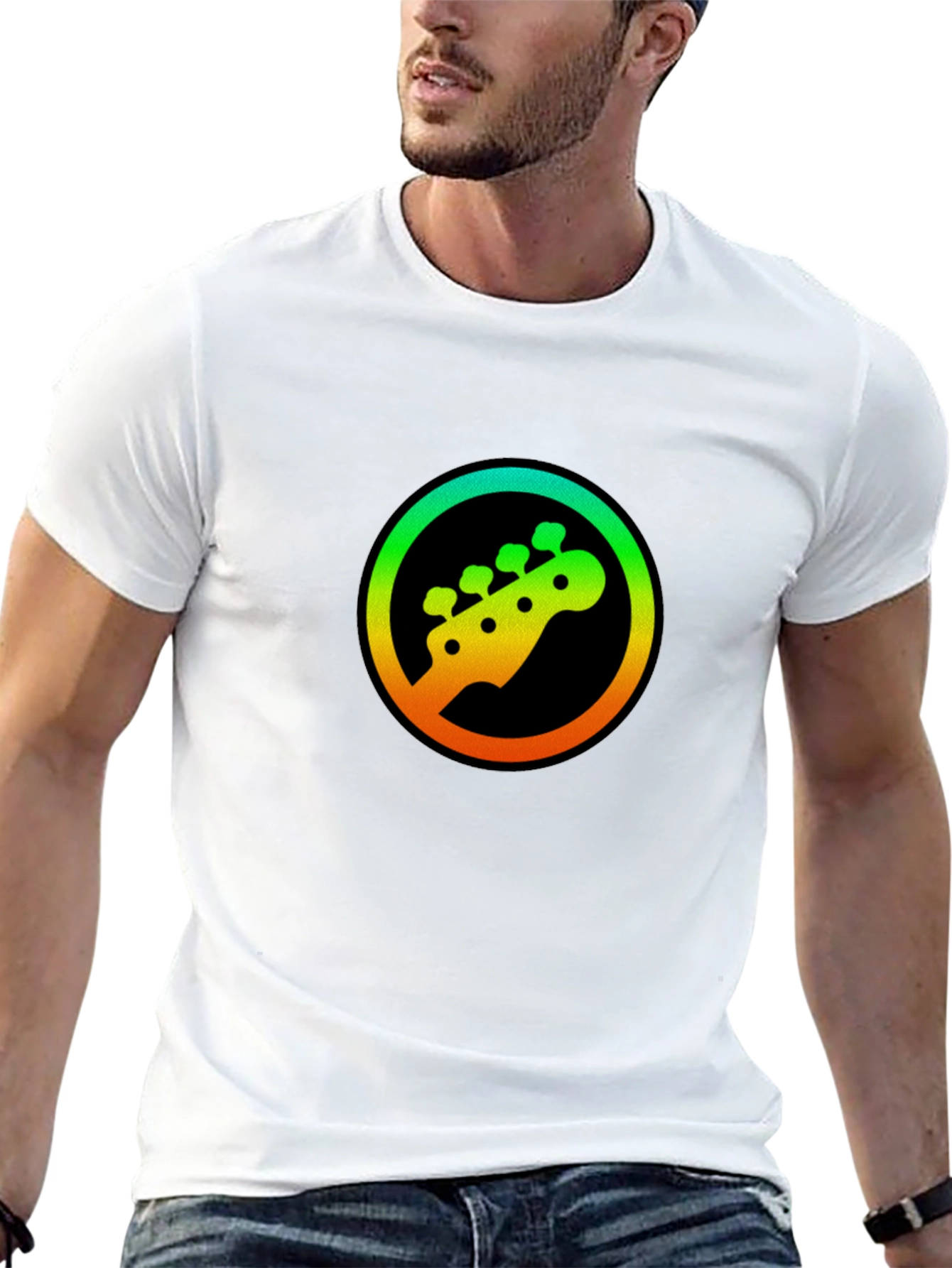 Bass Guitar Headstock T-Shirt - Music Lover Tee