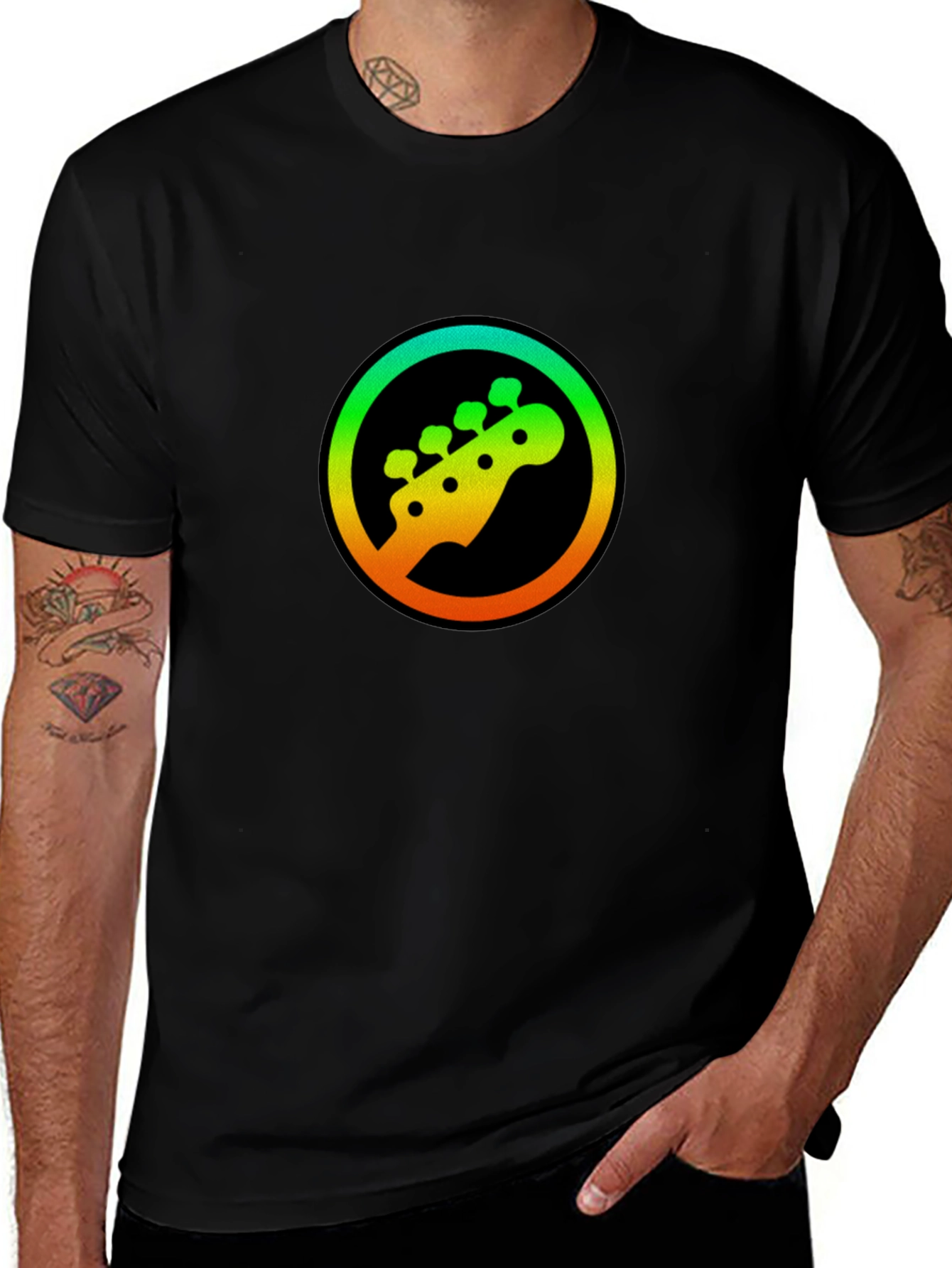 Bass Guitar Headstock T-Shirt - Music Lover Tee