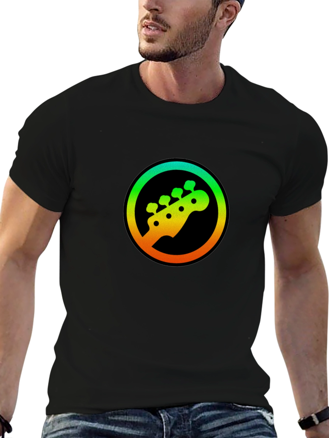 Bass Guitar Headstock T-Shirt - Music Lover Tee