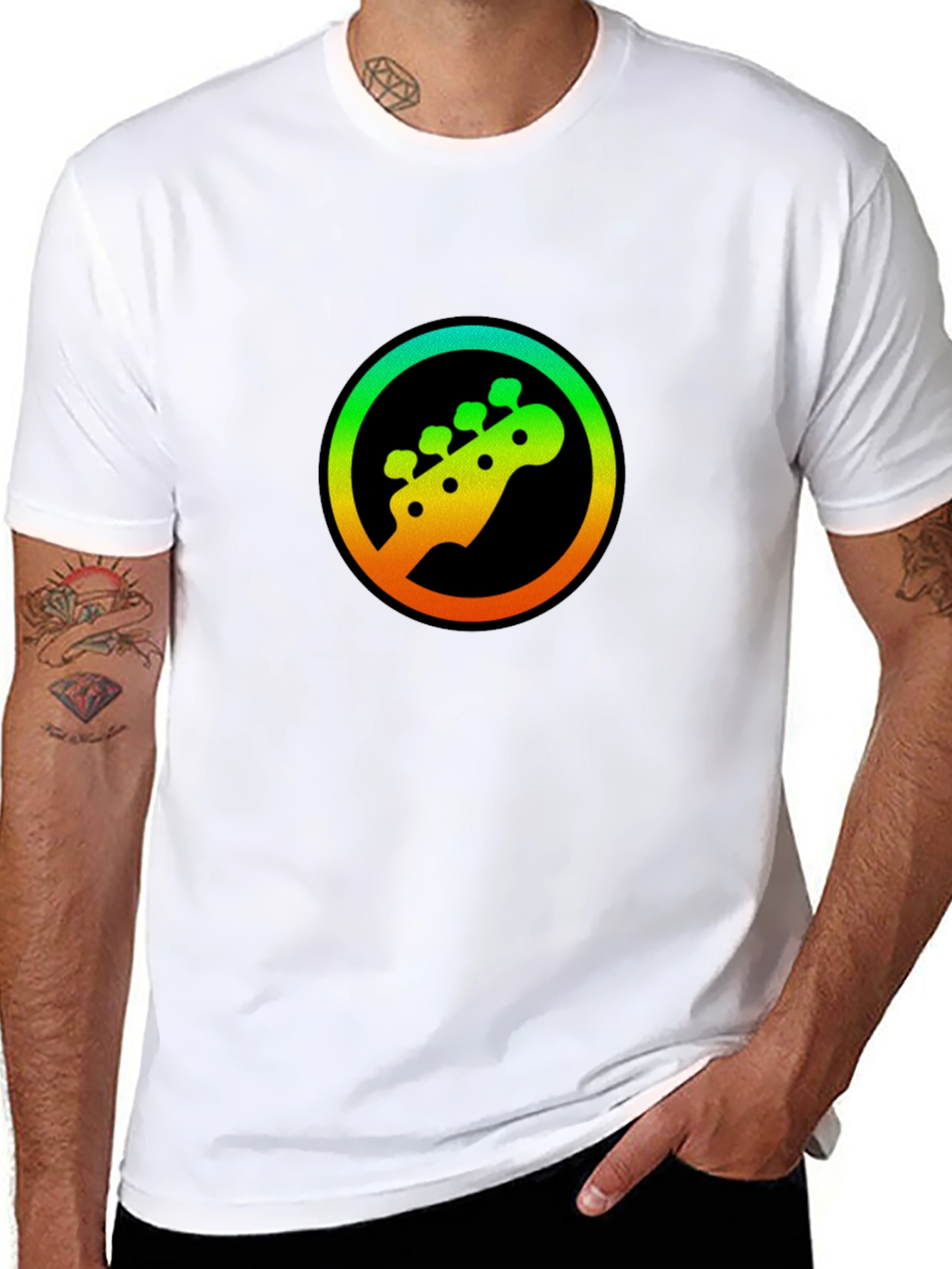 Bass Guitar Headstock T-Shirt - Music Lover Tee
