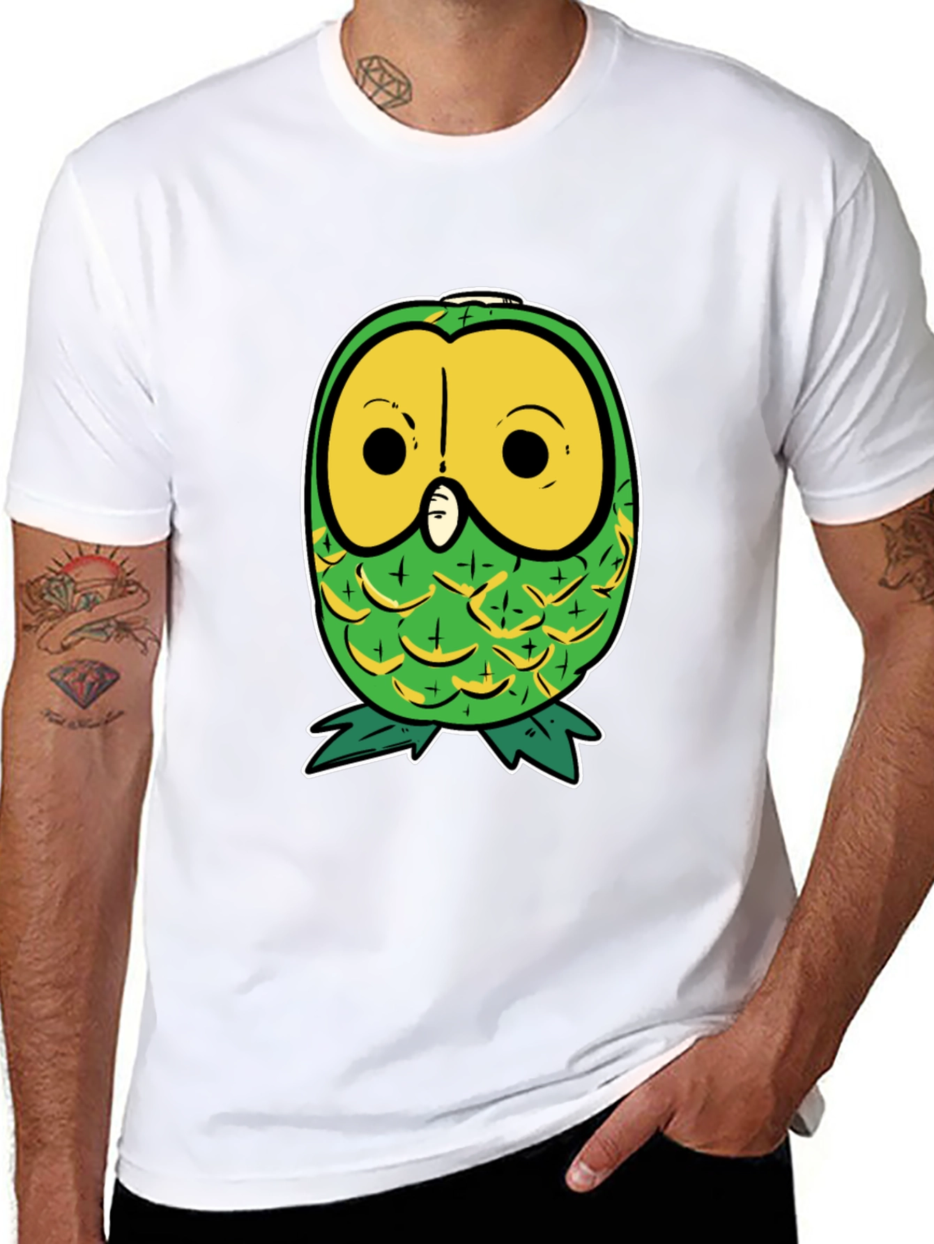 Pineapple Owl Graphic T-Shirt - Unique & Funny