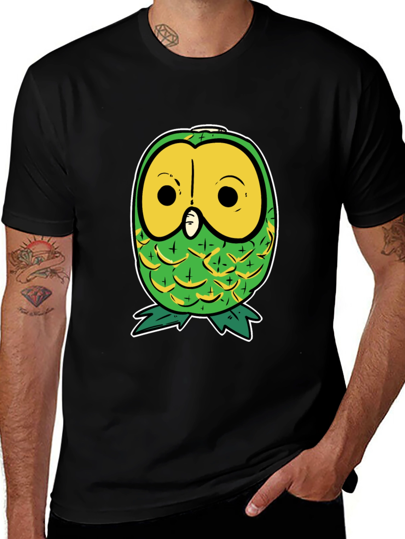Pineapple Owl Graphic T-Shirt - Unique & Funny