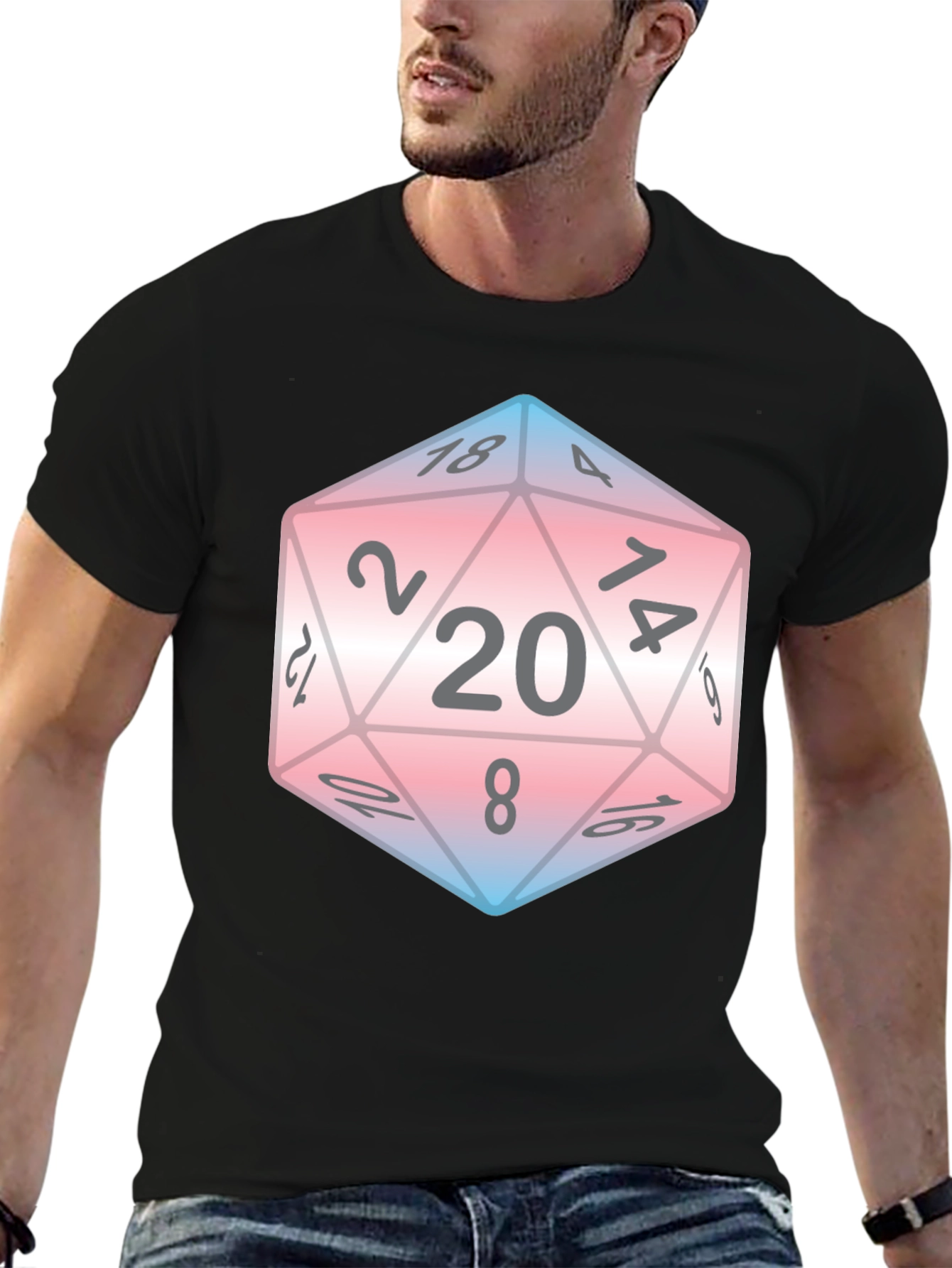 Trans Pride D20 T-Shirt - Tabletop Gaming Tee