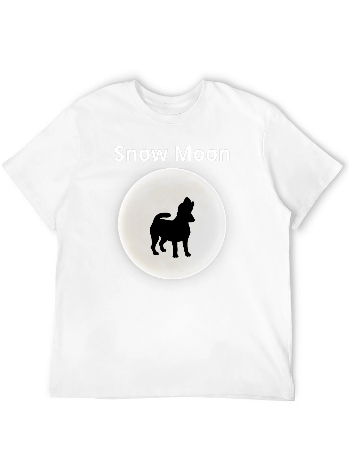 Snow Moon Dog Silhouette Graphic T-Shirt