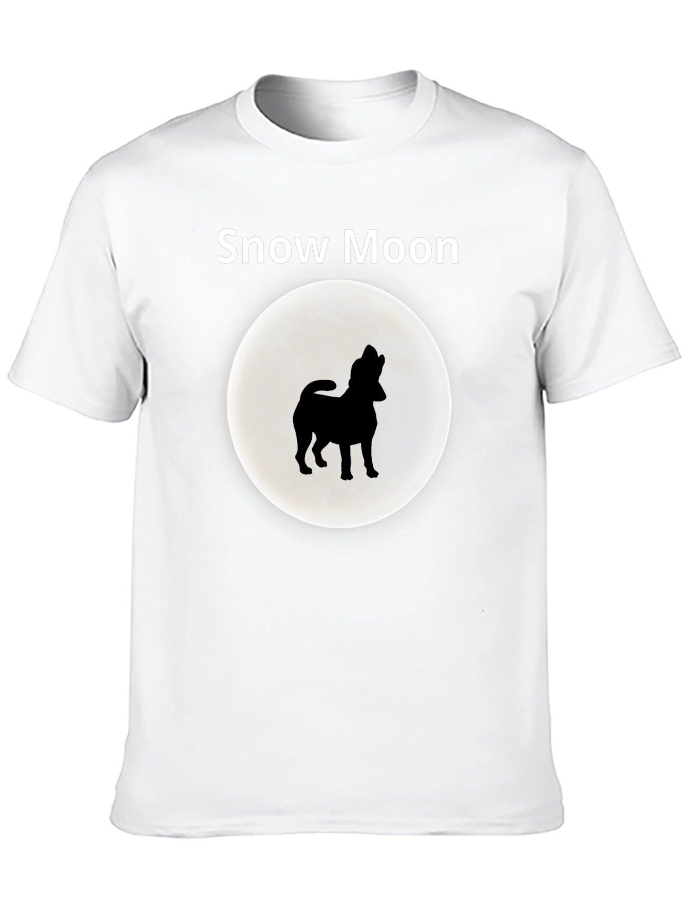 Snow Moon Dog Silhouette Graphic T-Shirt