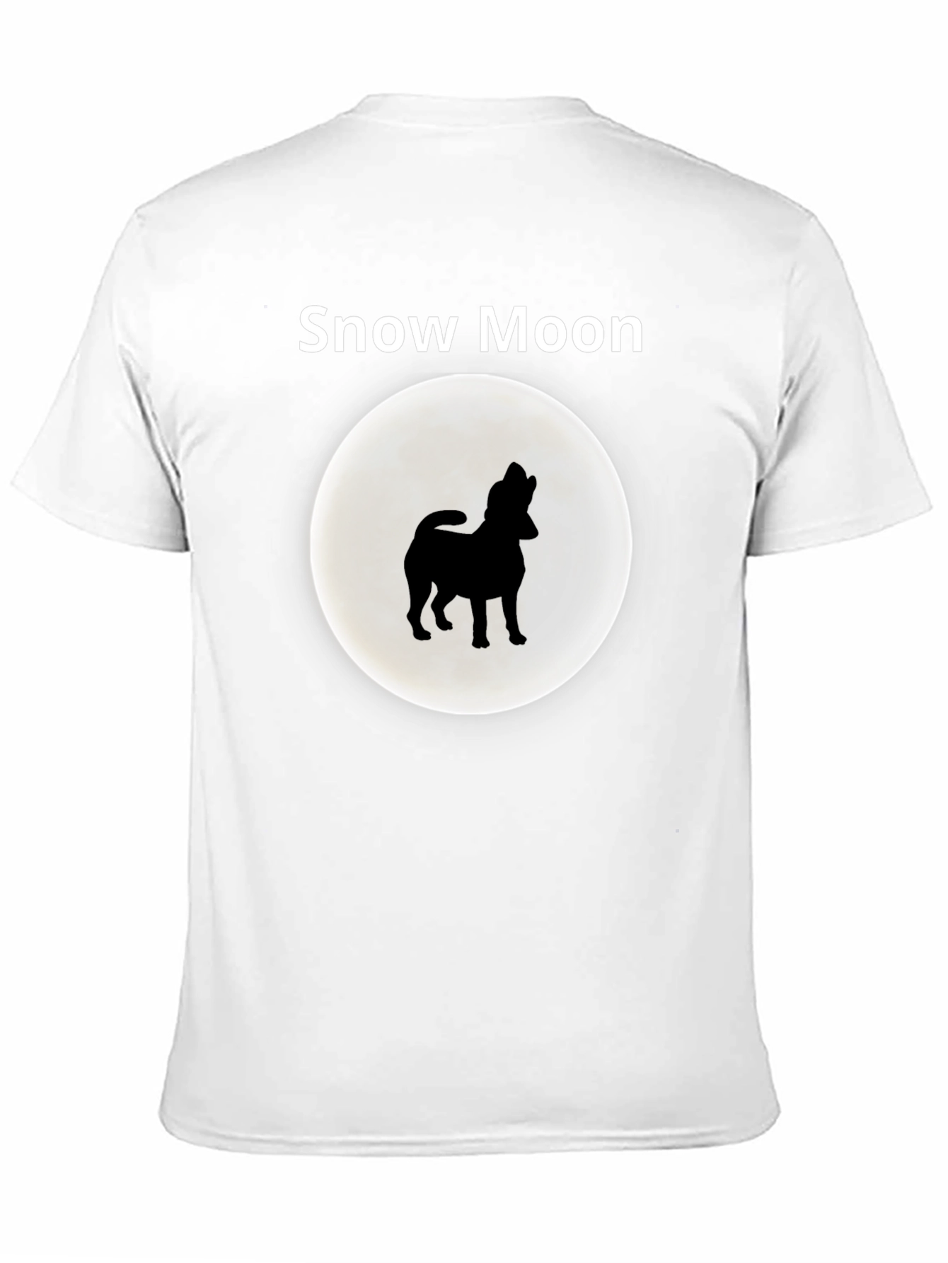 Snow Moon Dog Silhouette Graphic T-Shirt