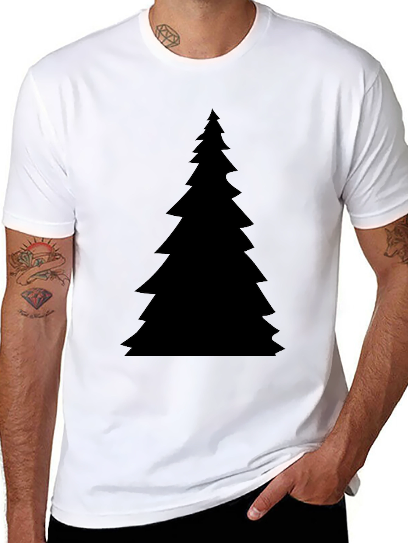 Christmas Tree Graphic Black T-Shirt