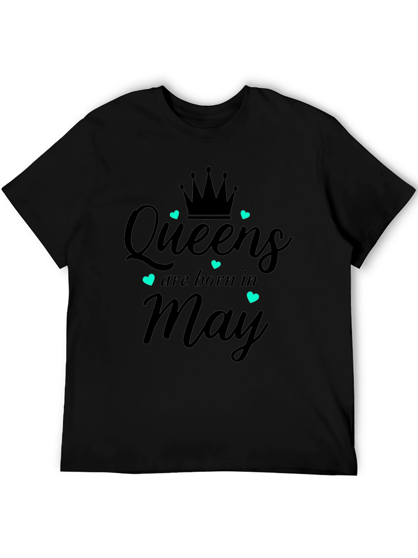 Queens Born in May Black Graphic T-Shirt