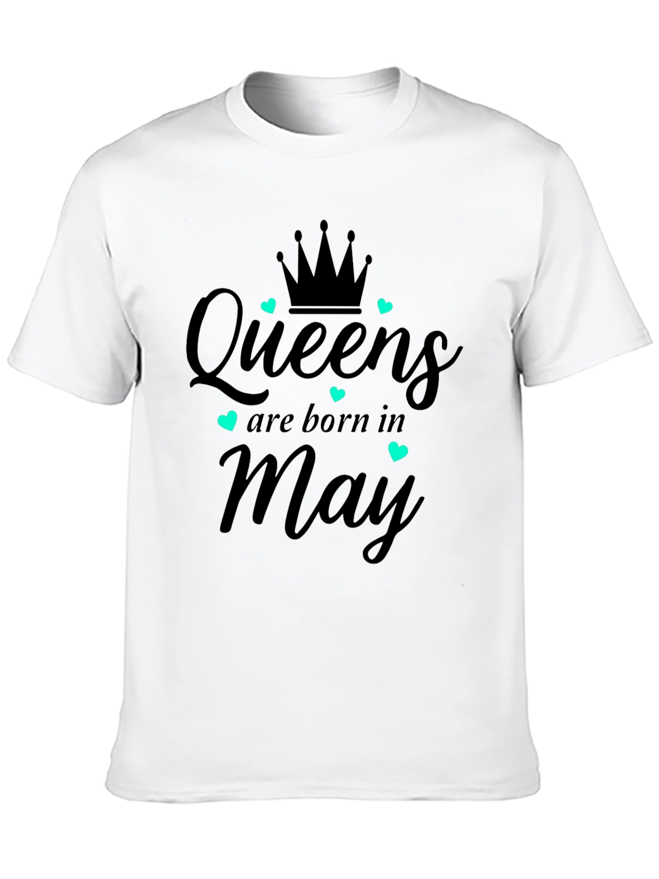 Queens Born in May Black Graphic T-Shirt