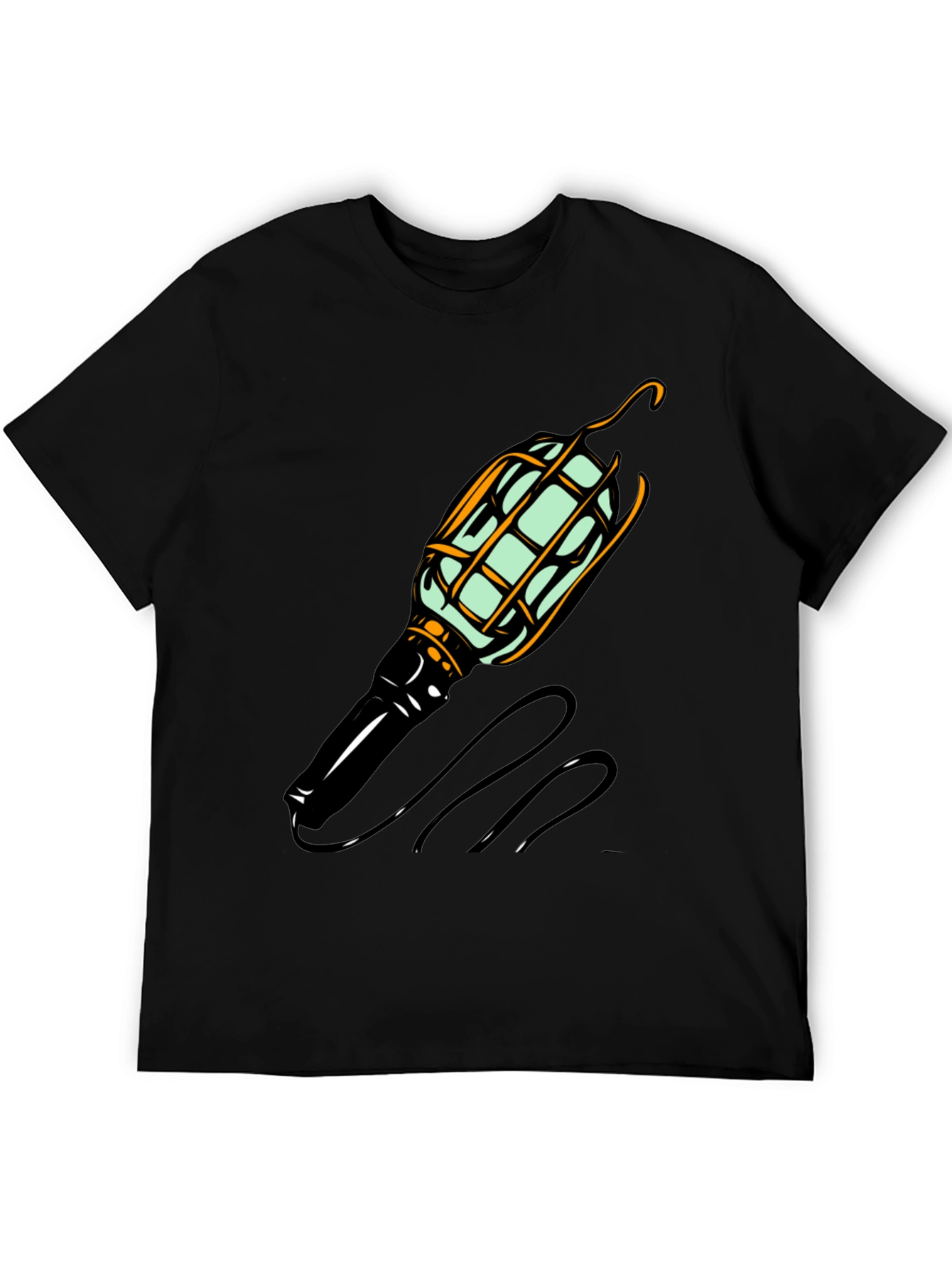 Novelty Lightbulb Graphic Tee - Black Cotton Blend Shirt
