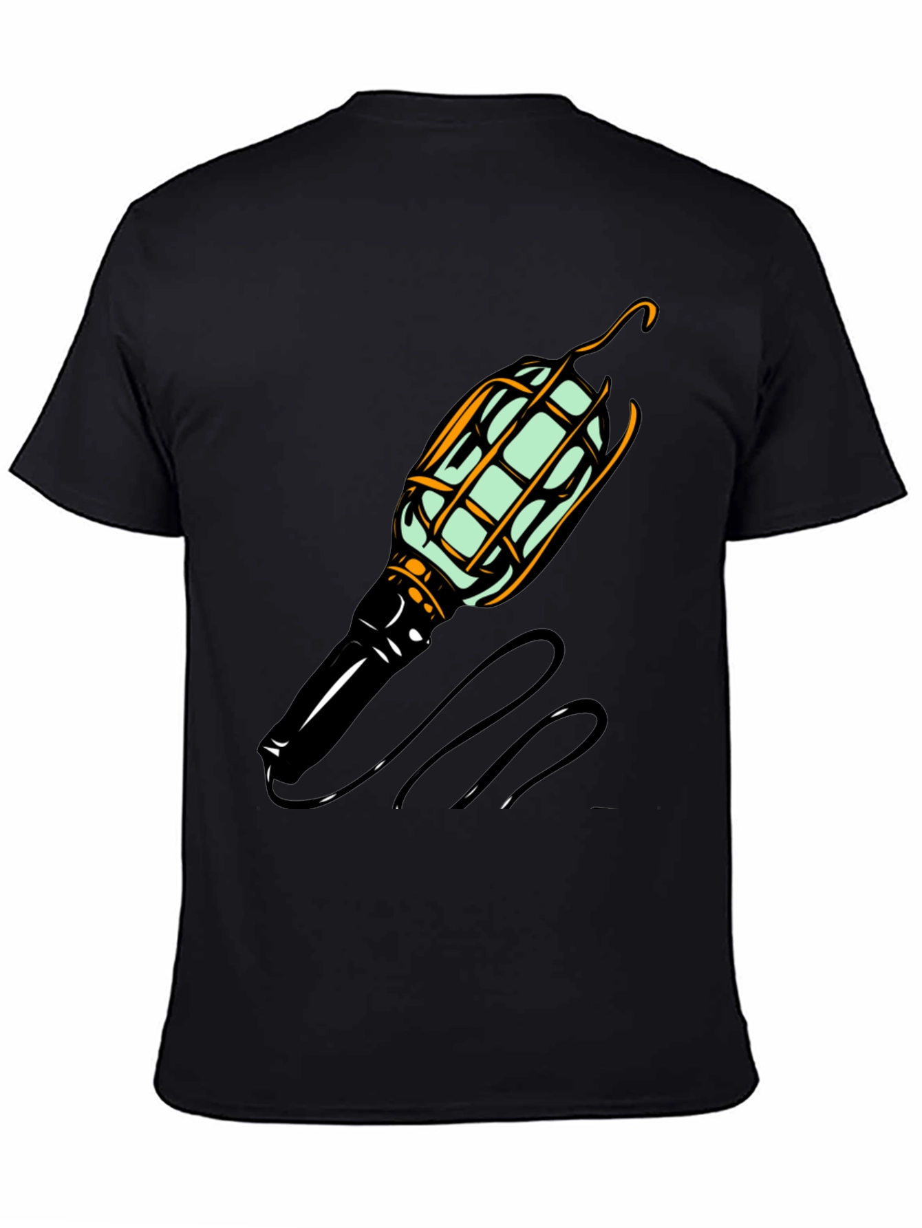 Novelty Lightbulb Graphic Tee - Black Cotton Blend Shirt
