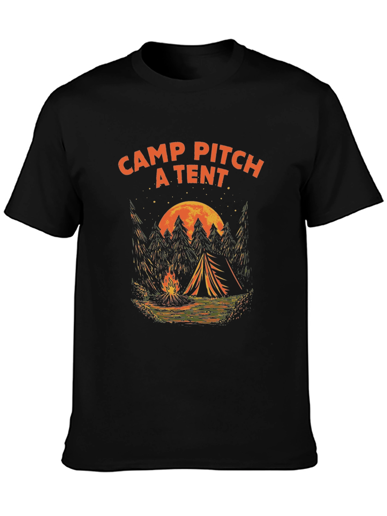 Camp Pitch a Tent T-Shirt Camping Adventure Tee