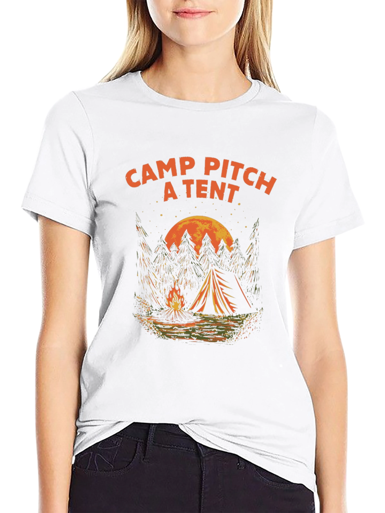 Camp Pitch a Tent T-Shirt Camping Adventure Tee